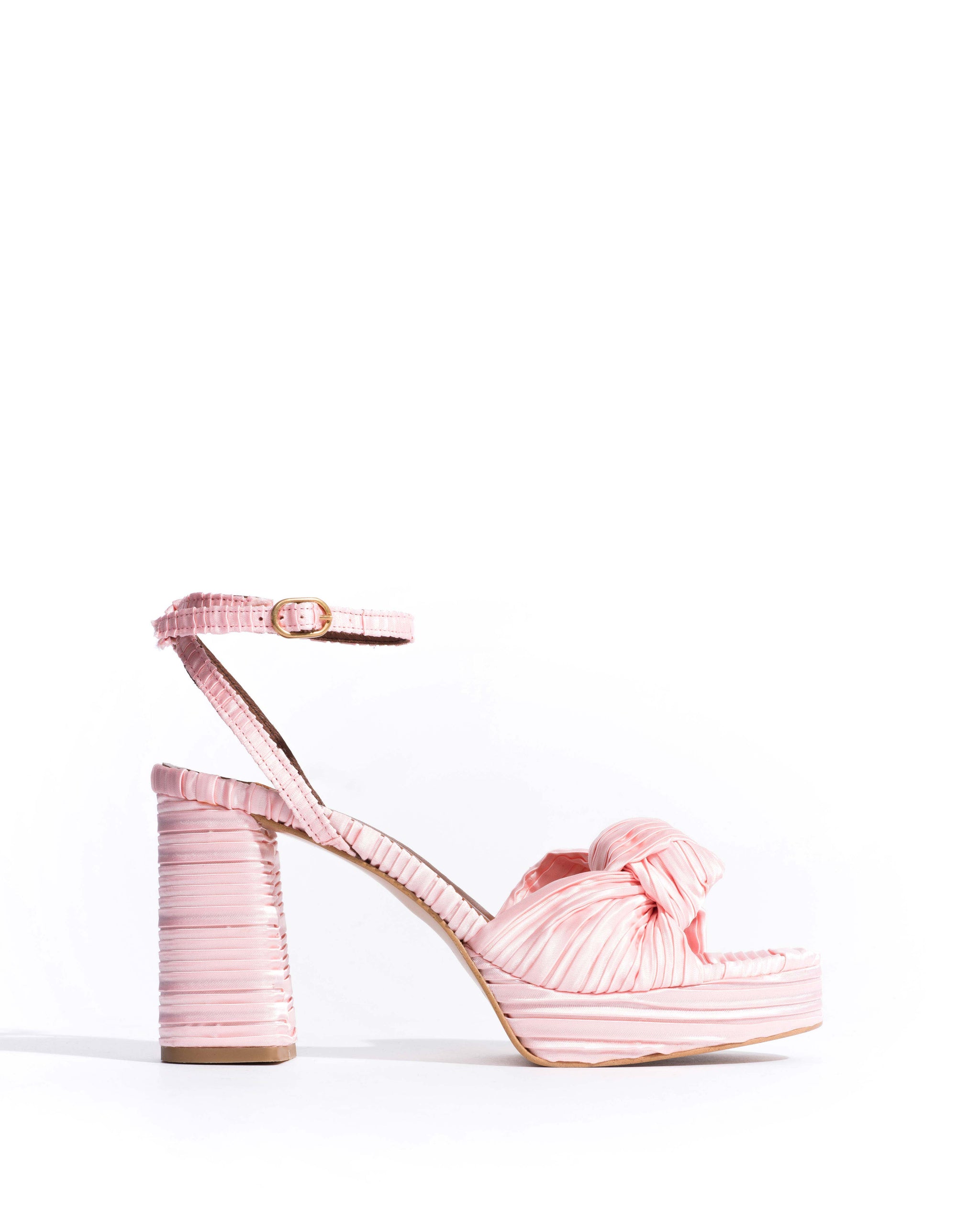 Aliza 85 platform Pleated satin Dreamy pink - Anonymous Copenhagen Heels