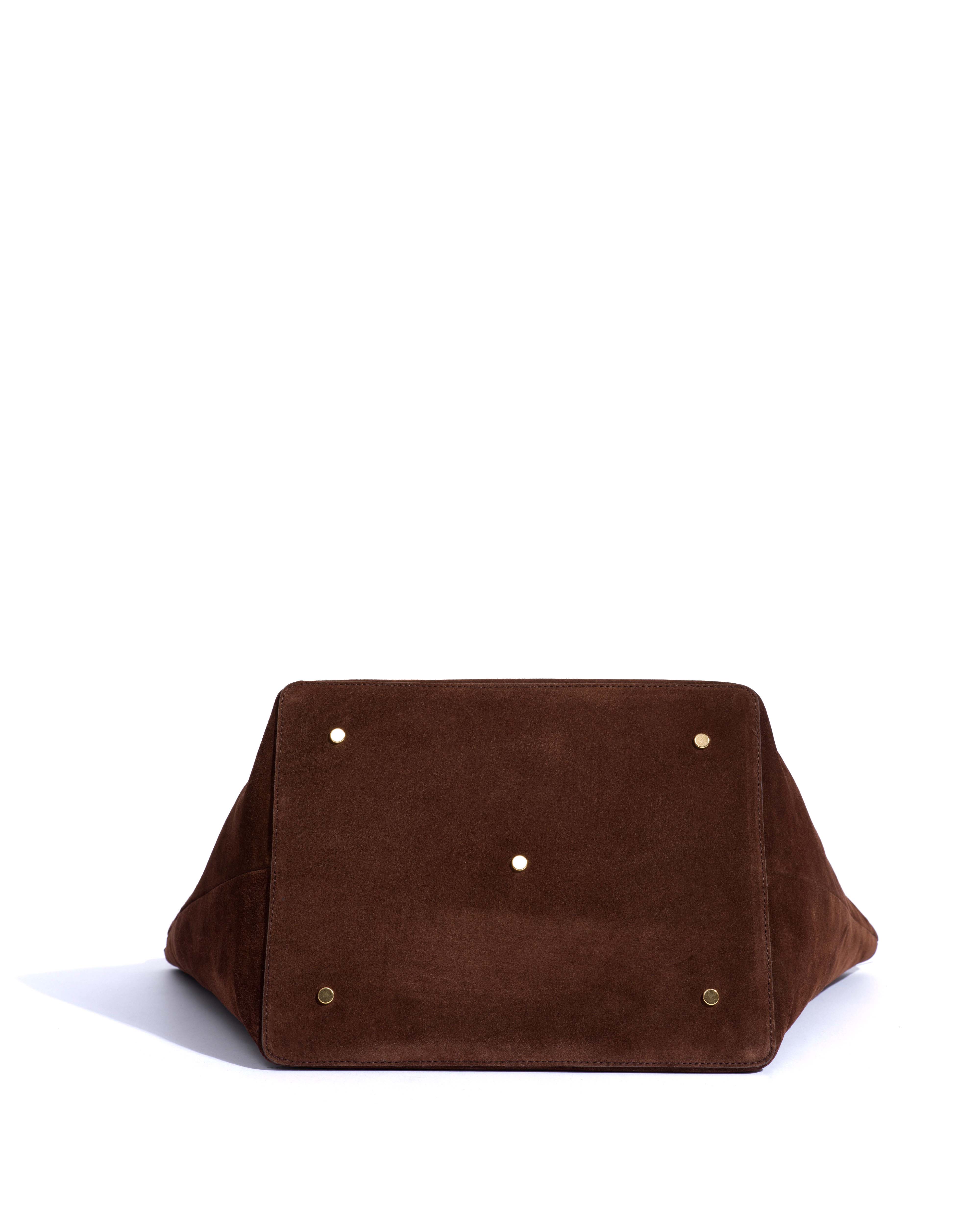 Arya carryall bag Calf suede Chocolate