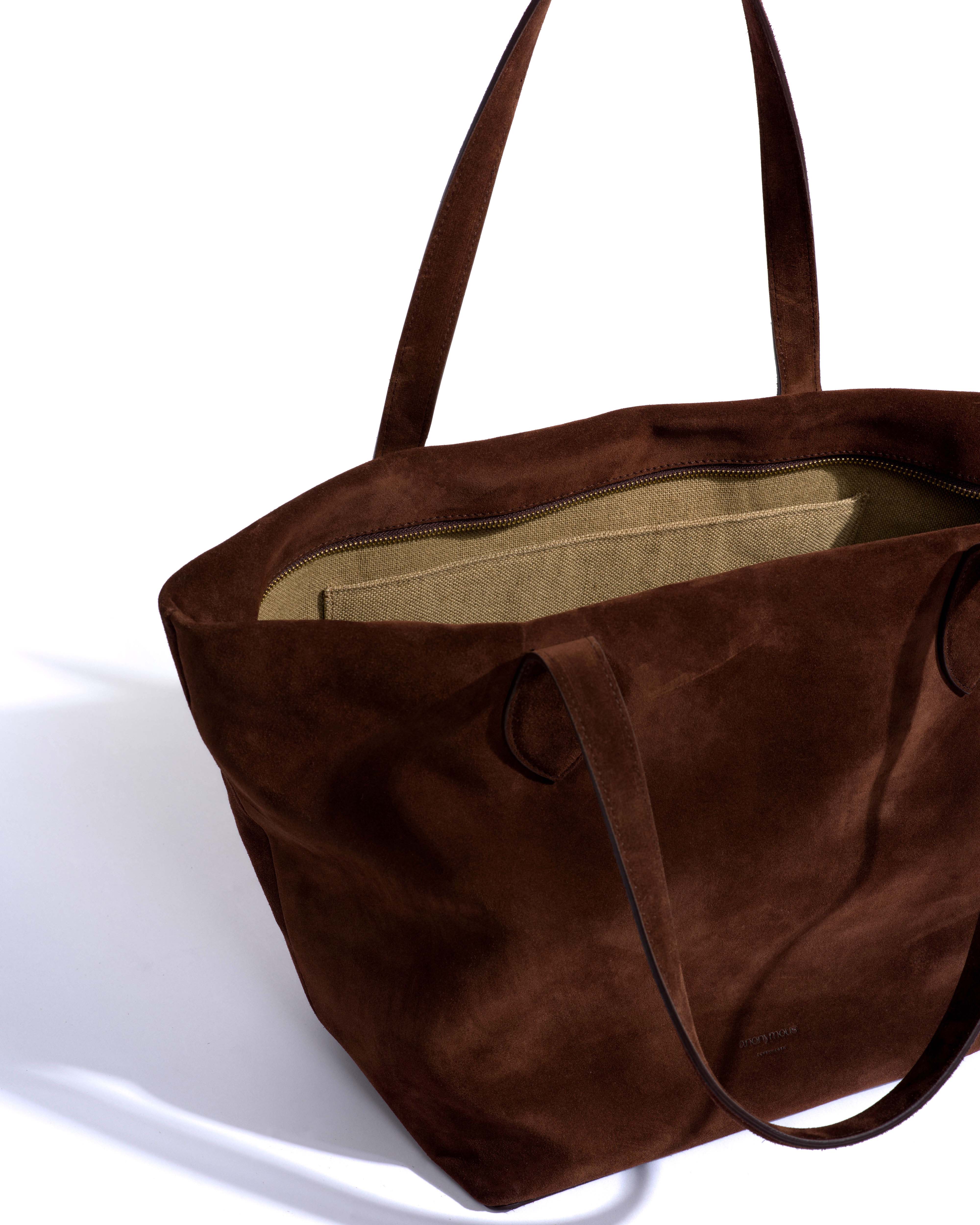 Arya carryall bag Calf suede Chocolate