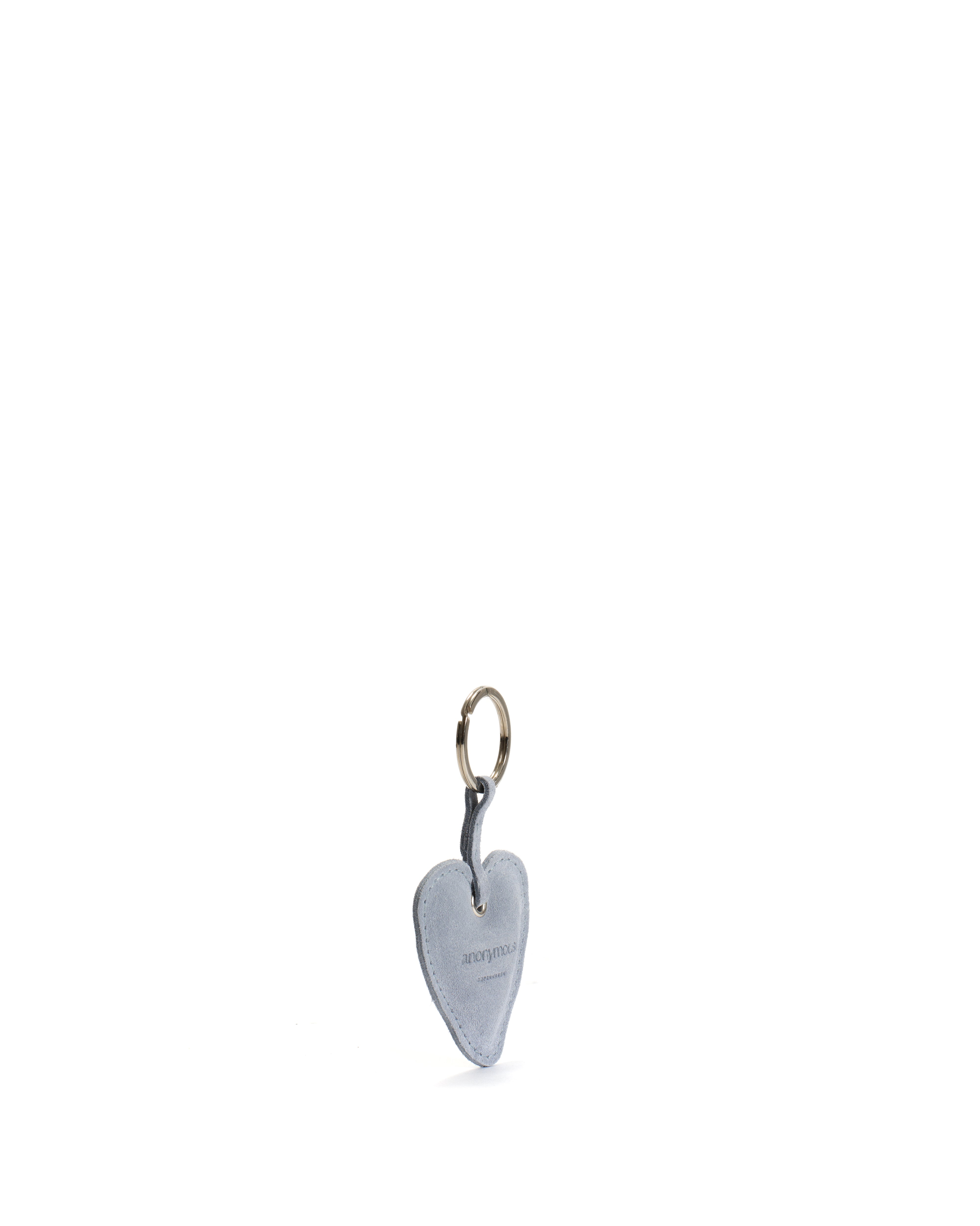 Heart keyring Calf suede Lichen blue