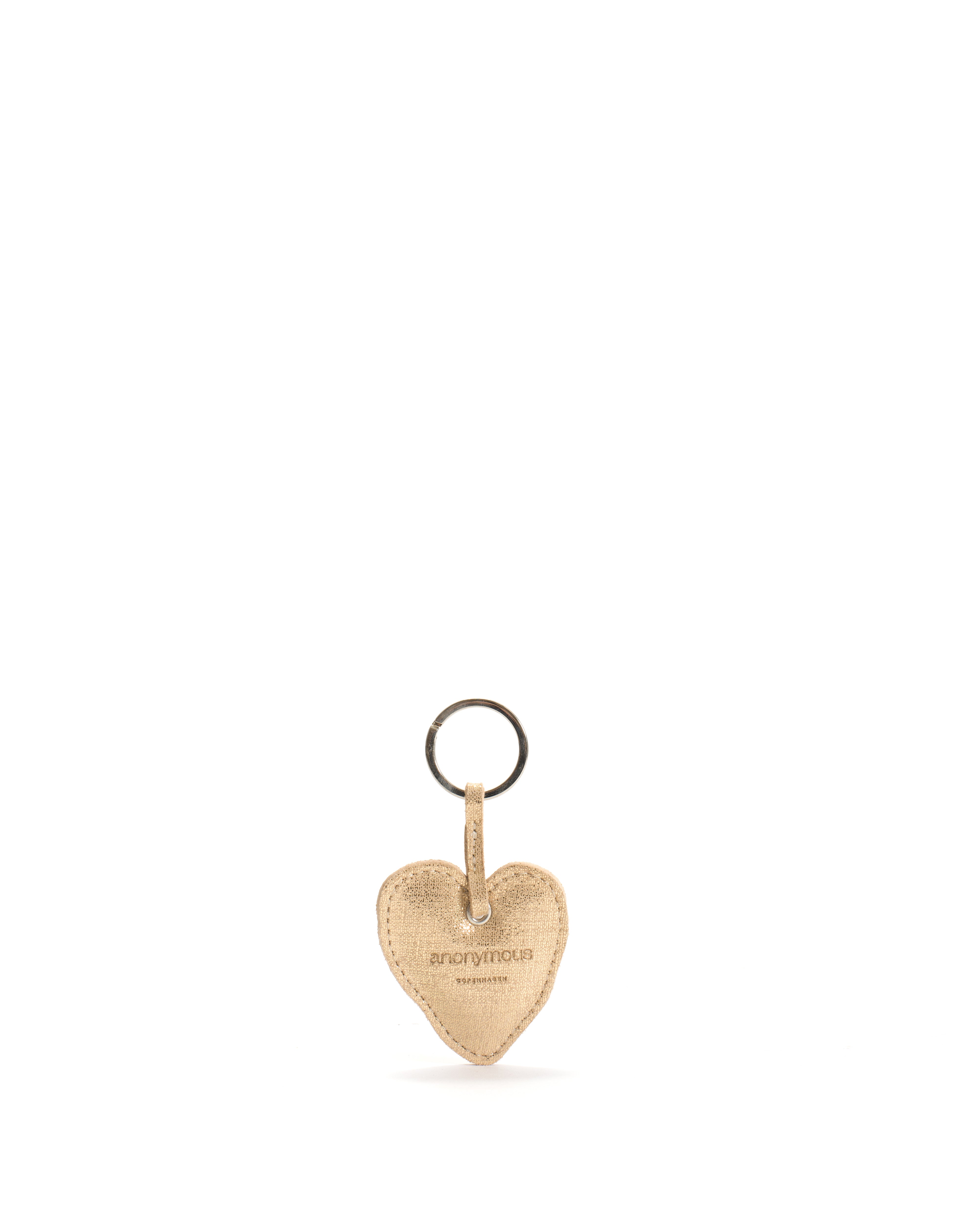 Heart keyring Linen metallic goat Gold