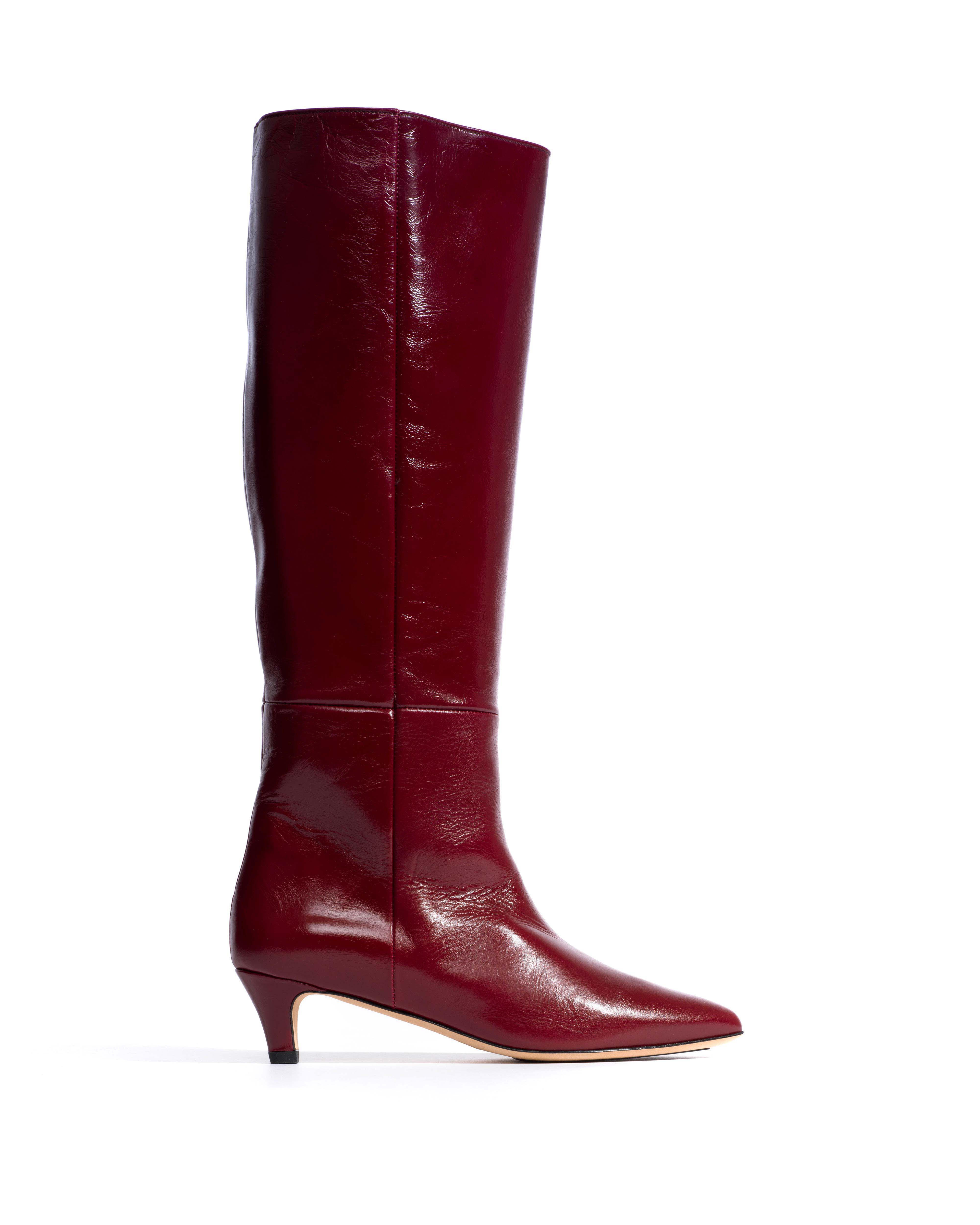 Cecilia 40 stiletto Crinkled soft calf Pomegranate