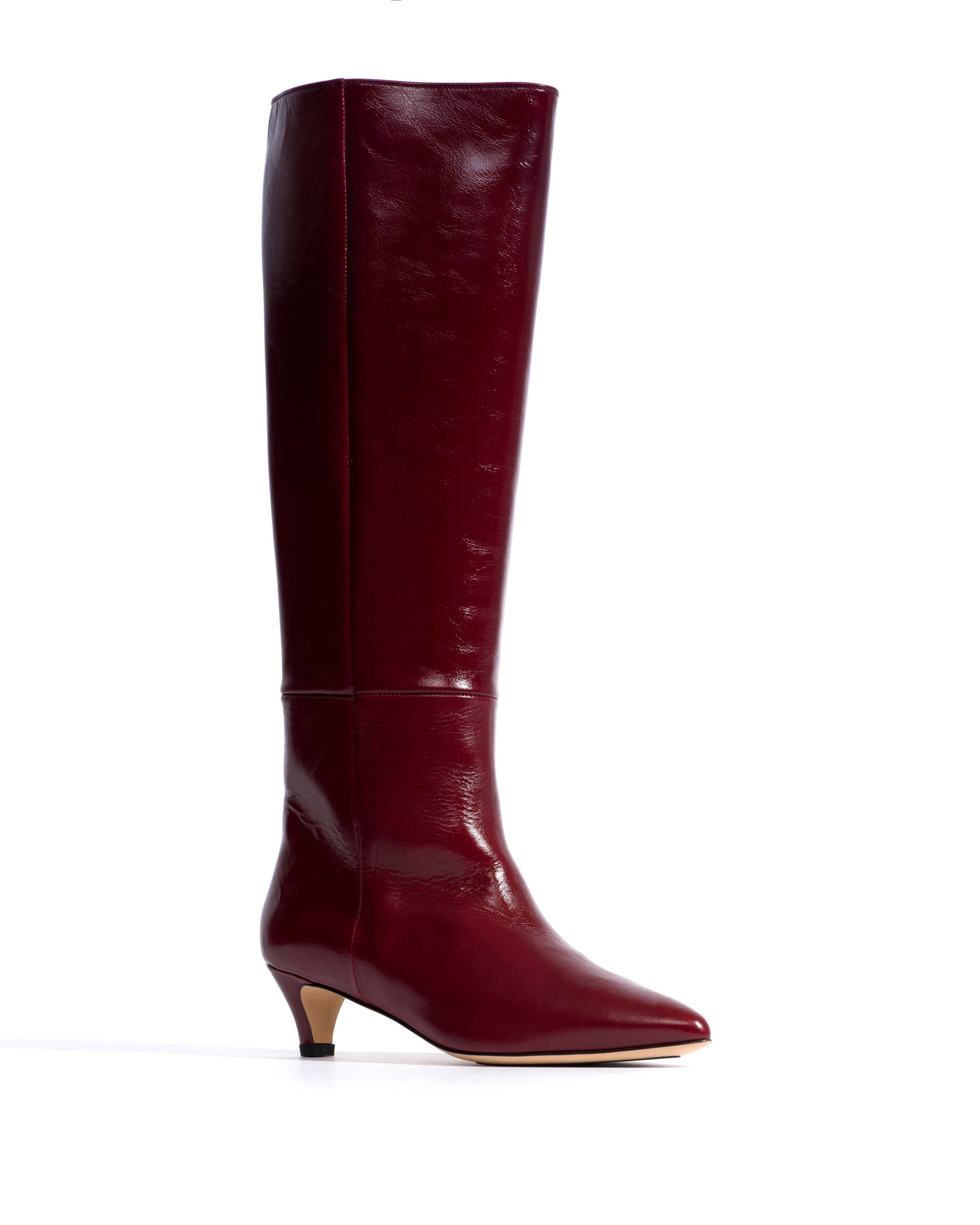 Cecilia 40 stiletto Crinkled soft calf Pomegranate - Anonymous Copenhagen High shaft boots