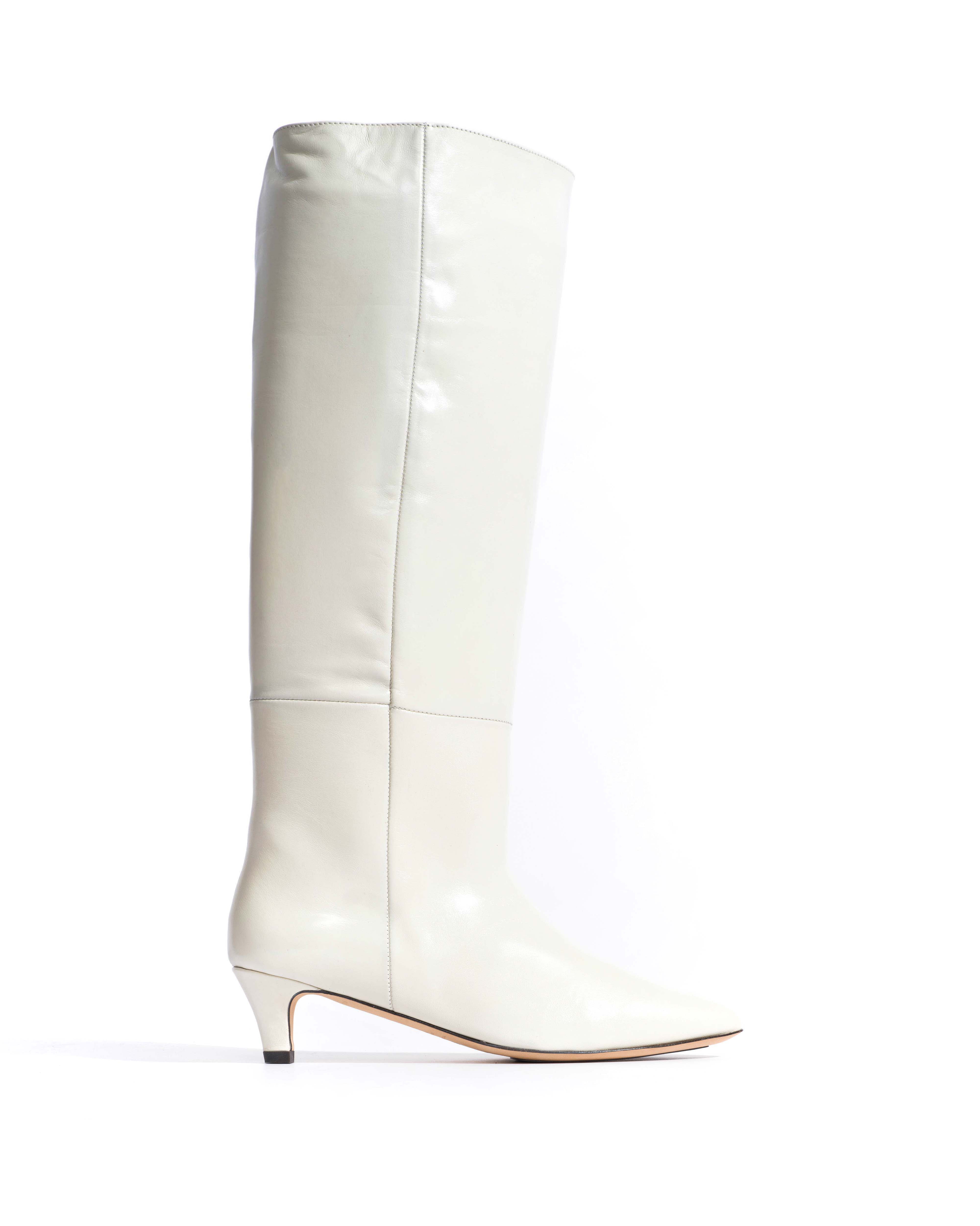 Cecilia 40 stiletto Crinkled soft calf White sand