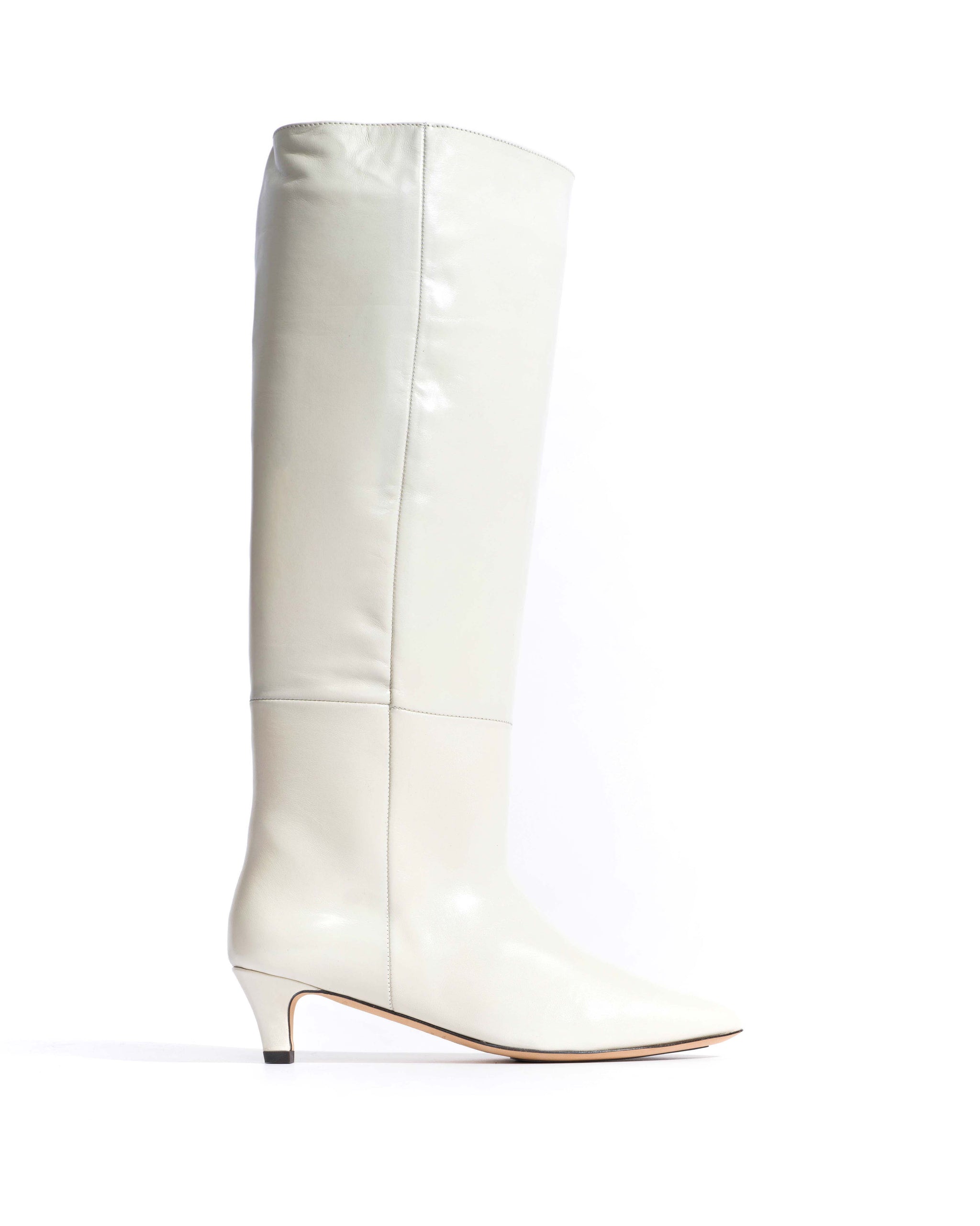 Cecilia 40 stiletto Crinkled soft calf White sand - Anonymous Copenhagen High shaft boots