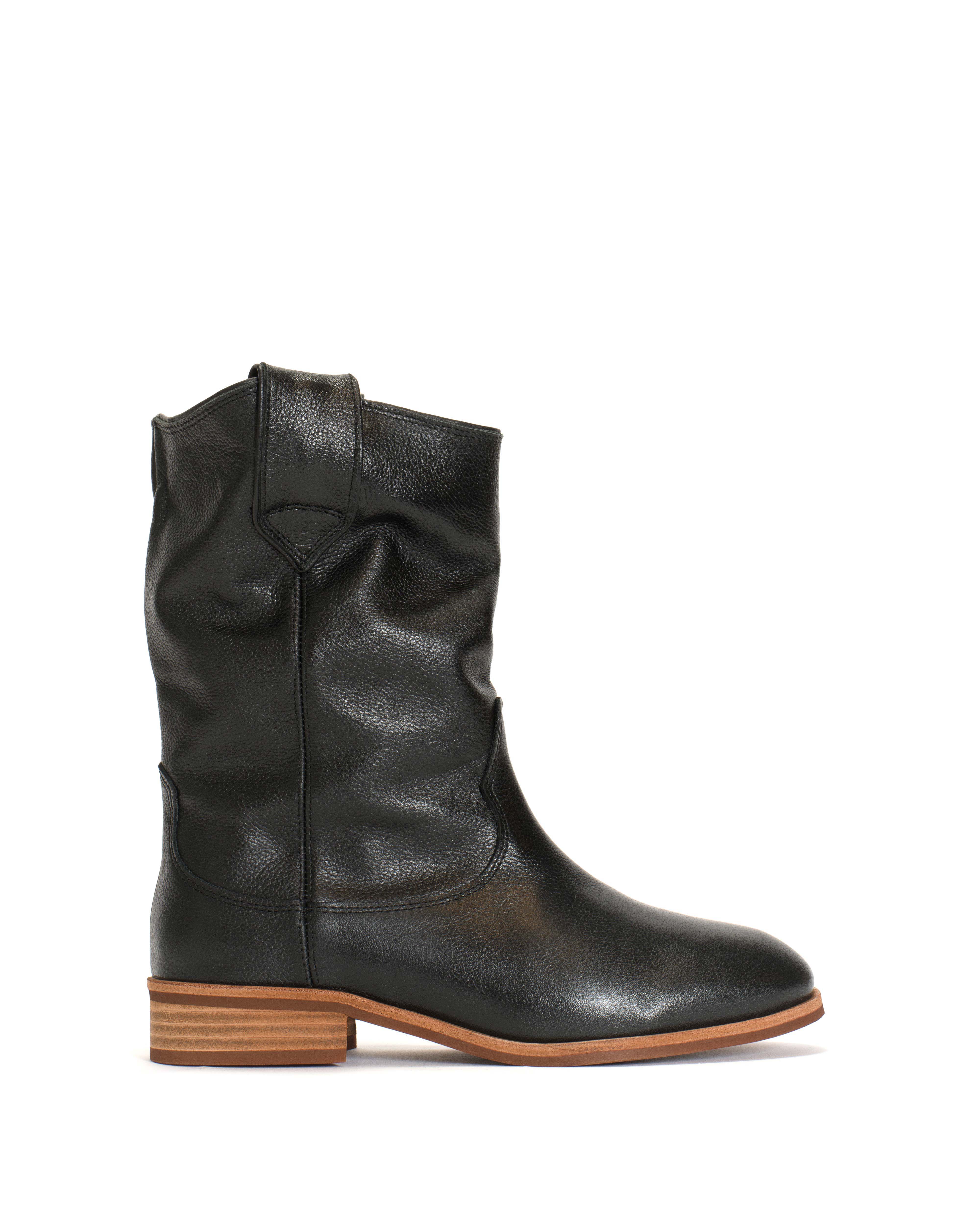 Claudia Pebbled soft calf Black