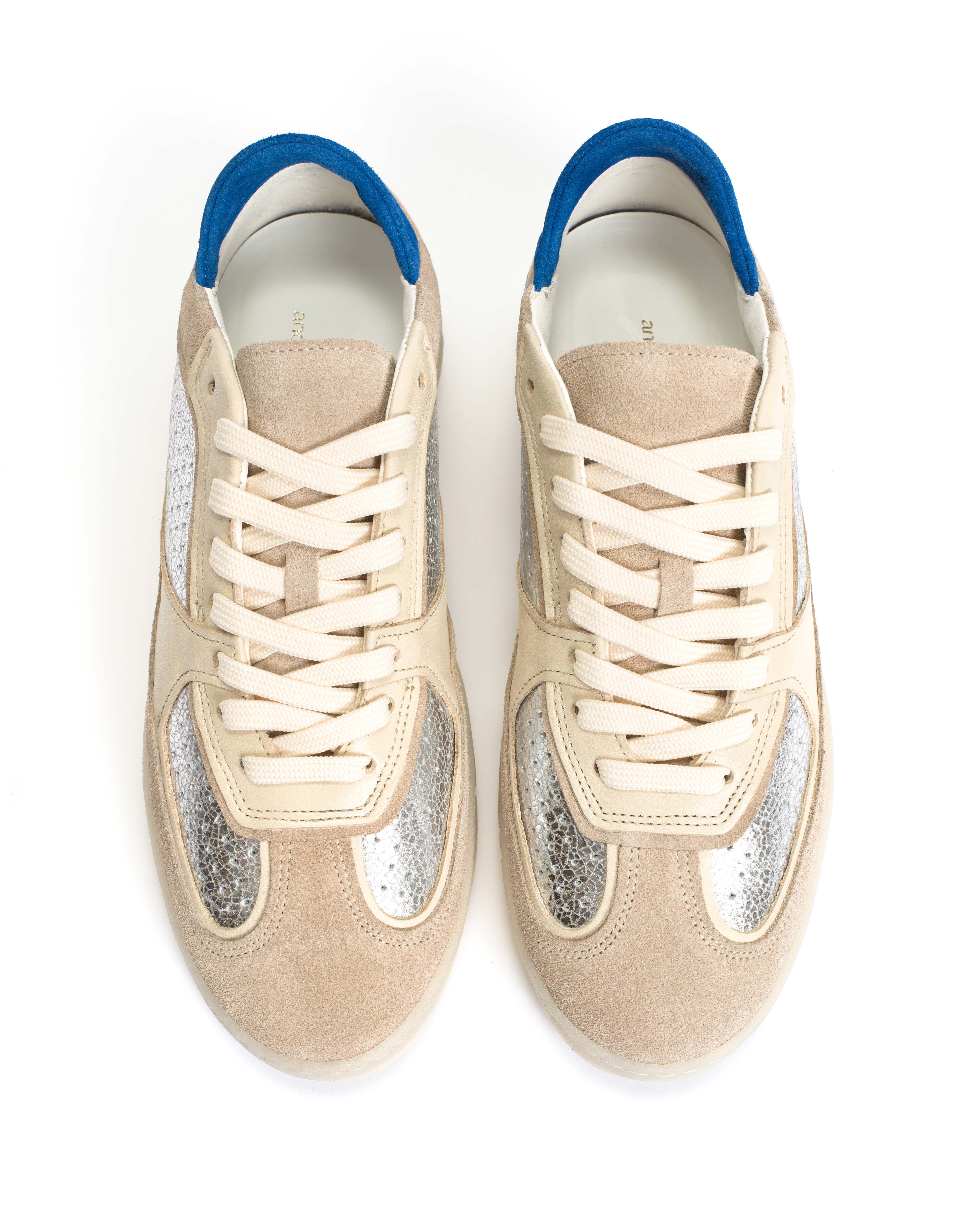 Dabbie Calf suede & mix White sand & silver mix