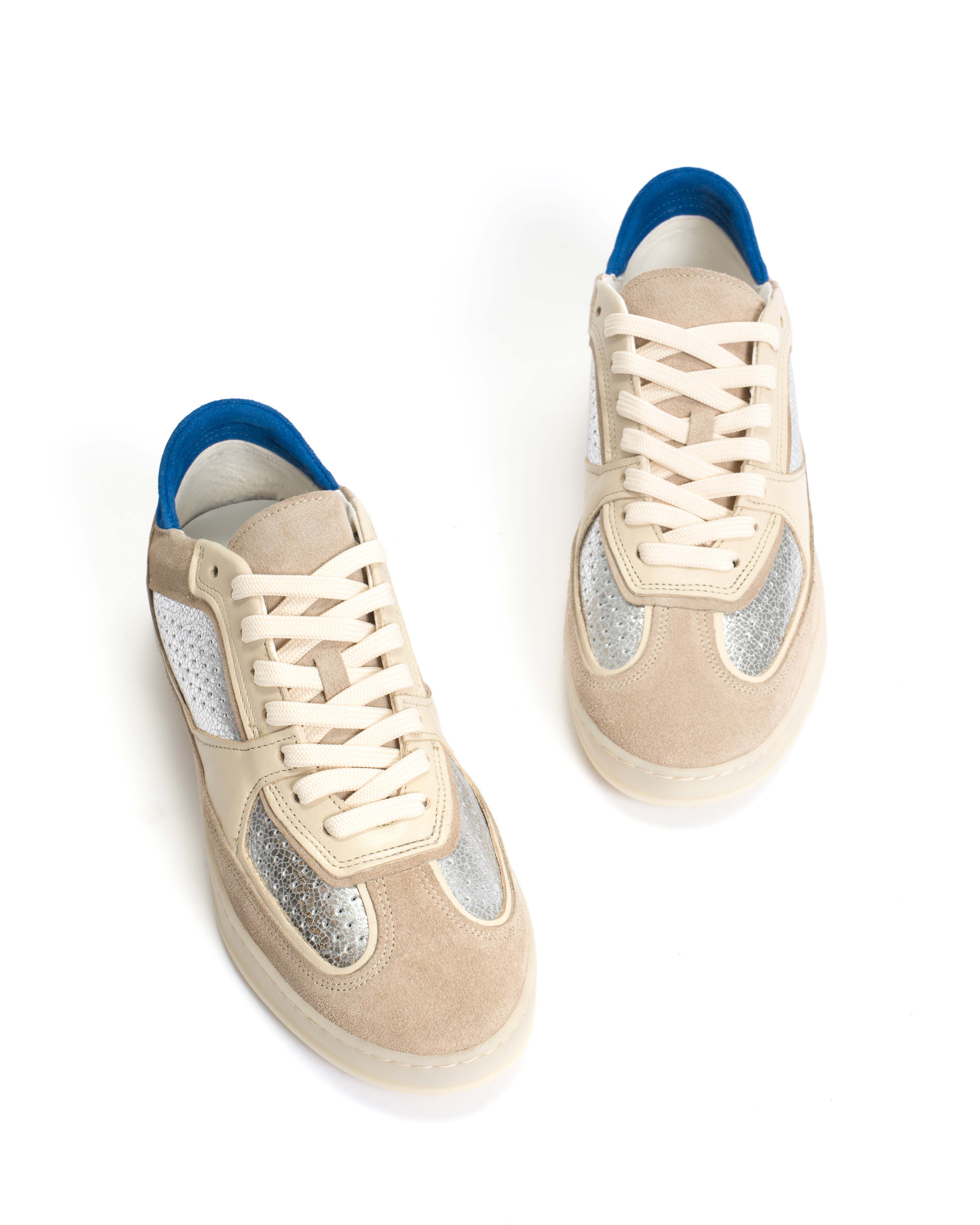 Dabbie Calf suede & mix White sand & silver mix