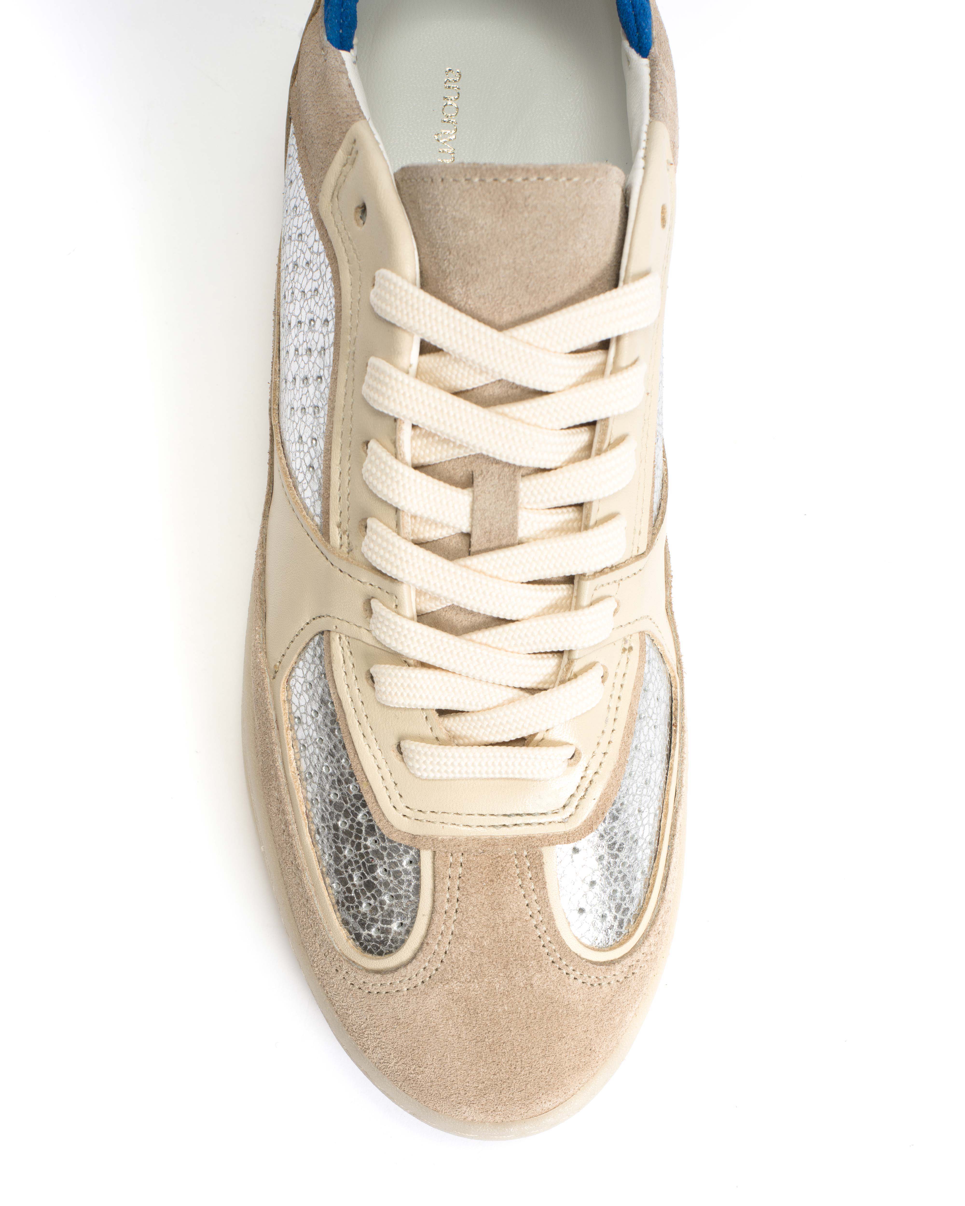 Dabbie Calf suede & mix White sand & silver mix