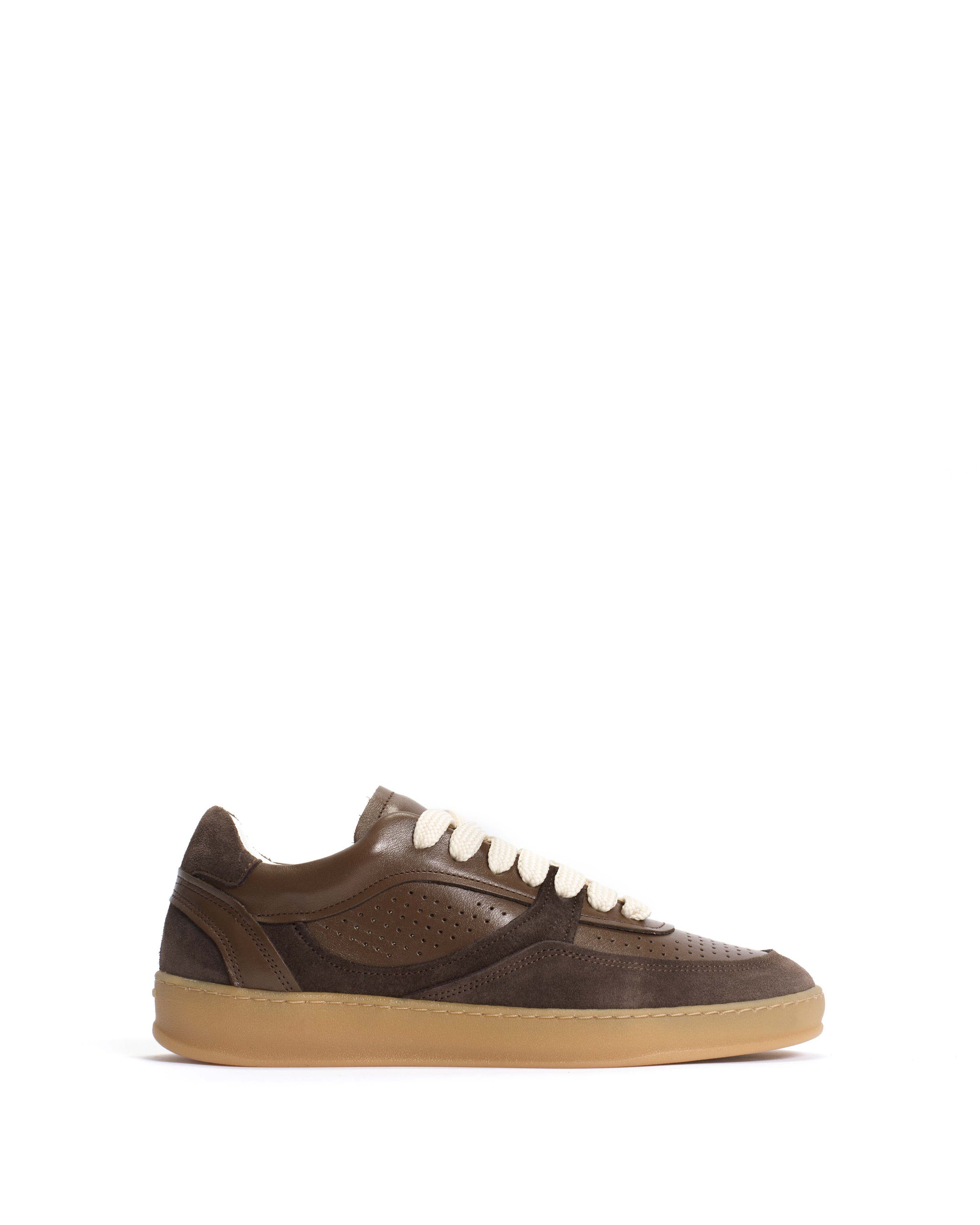 Elevate Soft calf & suede leather Dark taupe & coffee brown - Anonymous Copenhagen