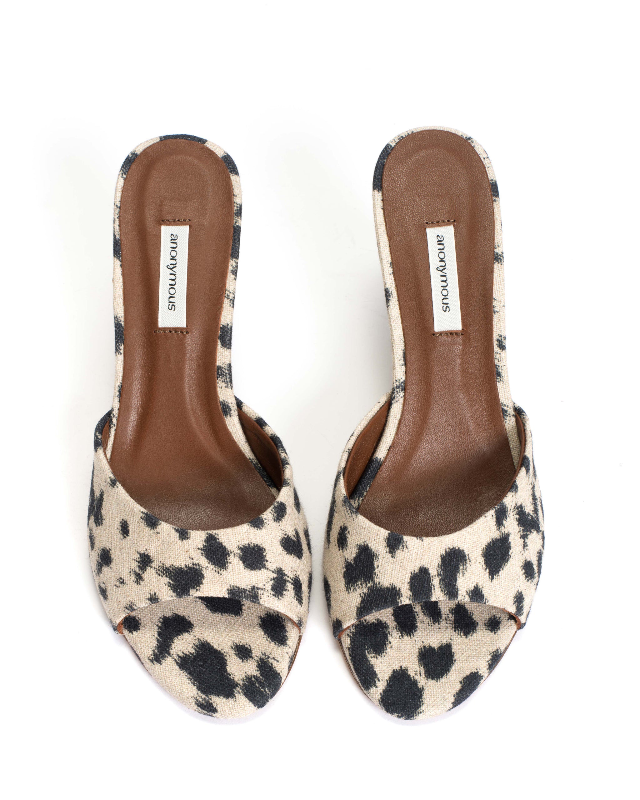 Gwen 75 wedge Natural cotton-linen Leopard - Anonymous Copenhagen