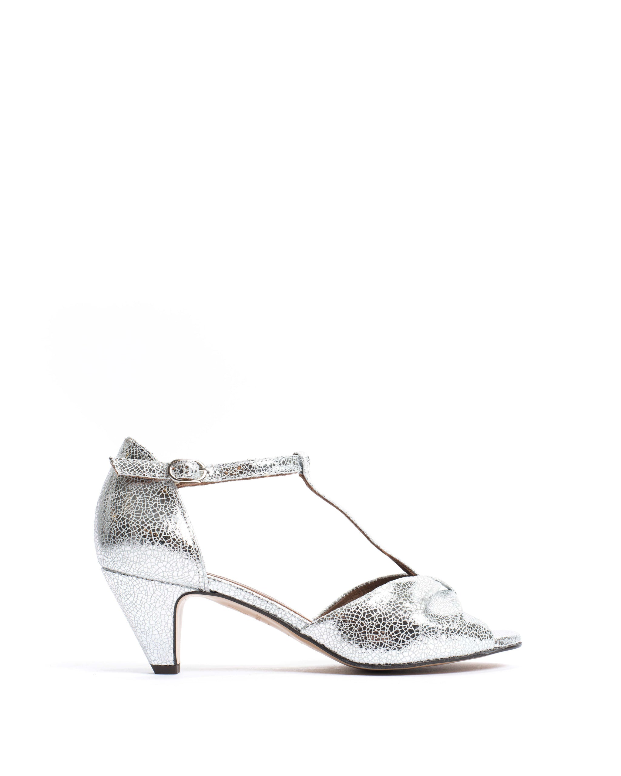Linette 50 stiletto Crackled metallic goat Silver - Anonymous Copenhagen