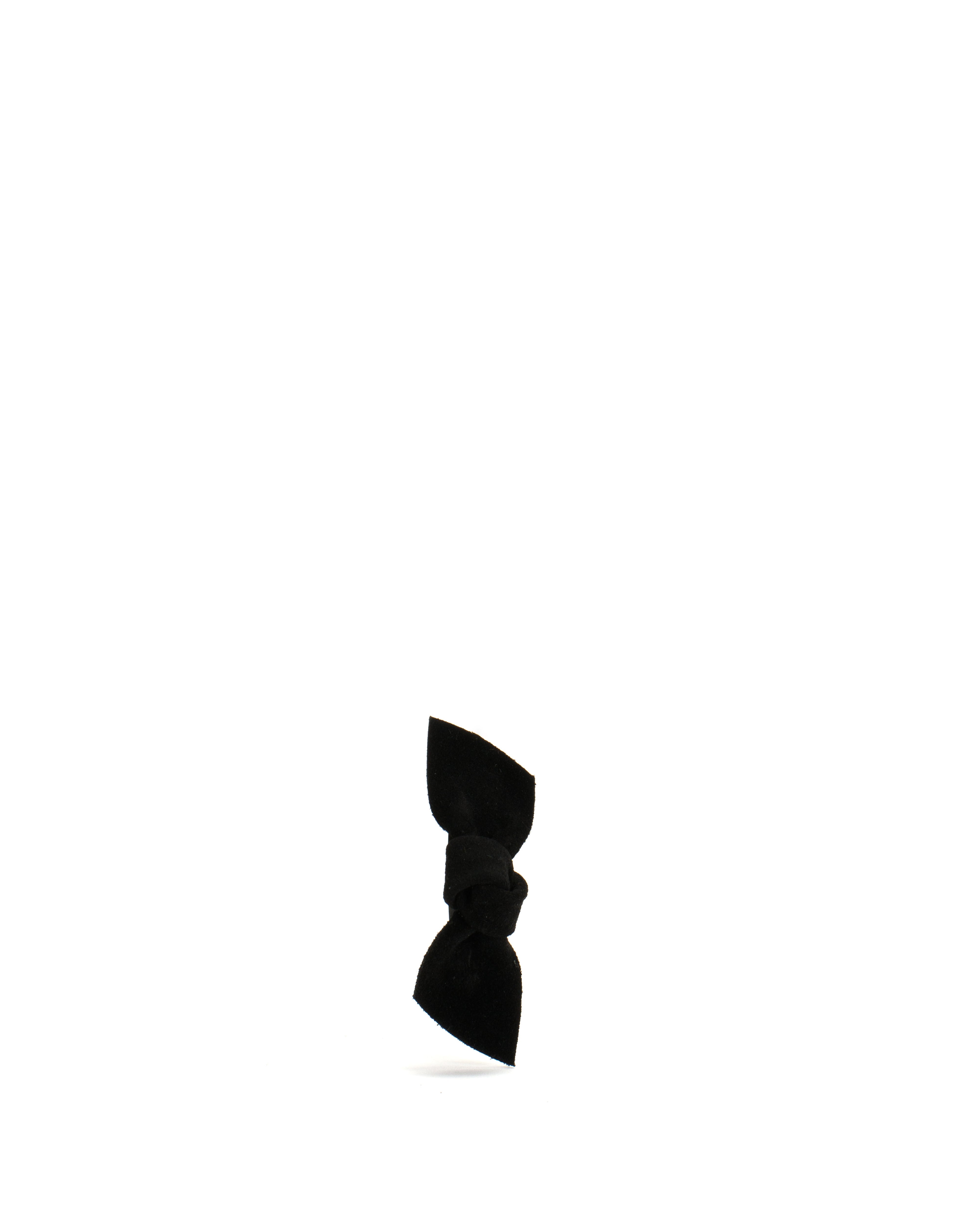 Nabie hair clip petite bow Calf suede Black
