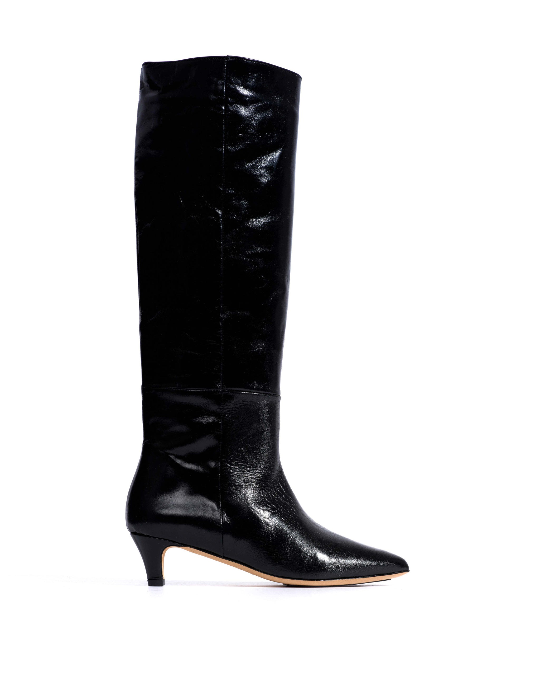 Cecilia 40 stiletto Crinkled soft calf Black - Anonymous Copenhagen High shaft boots