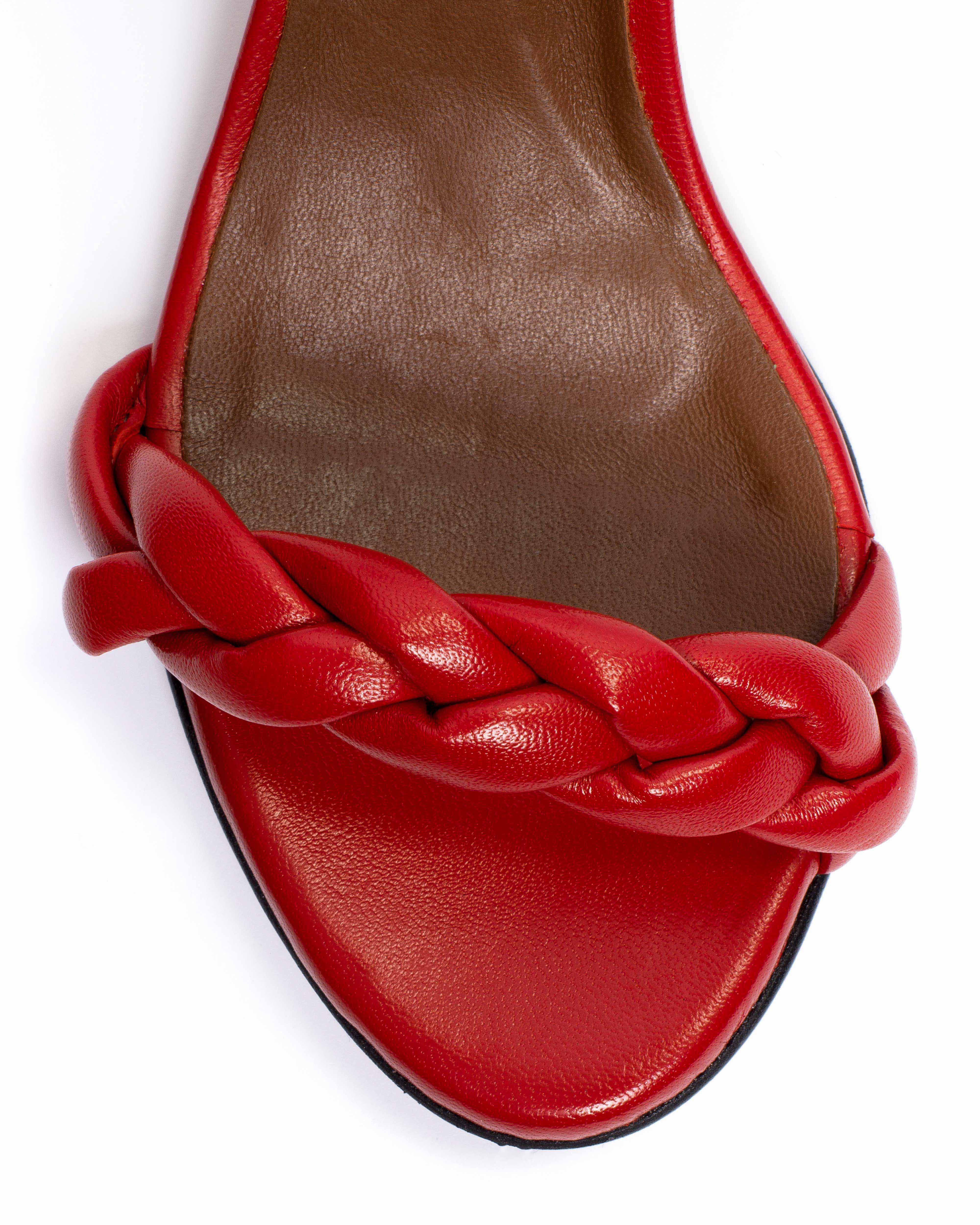 Grace 50 stiletto Shiny lamb Ruby red