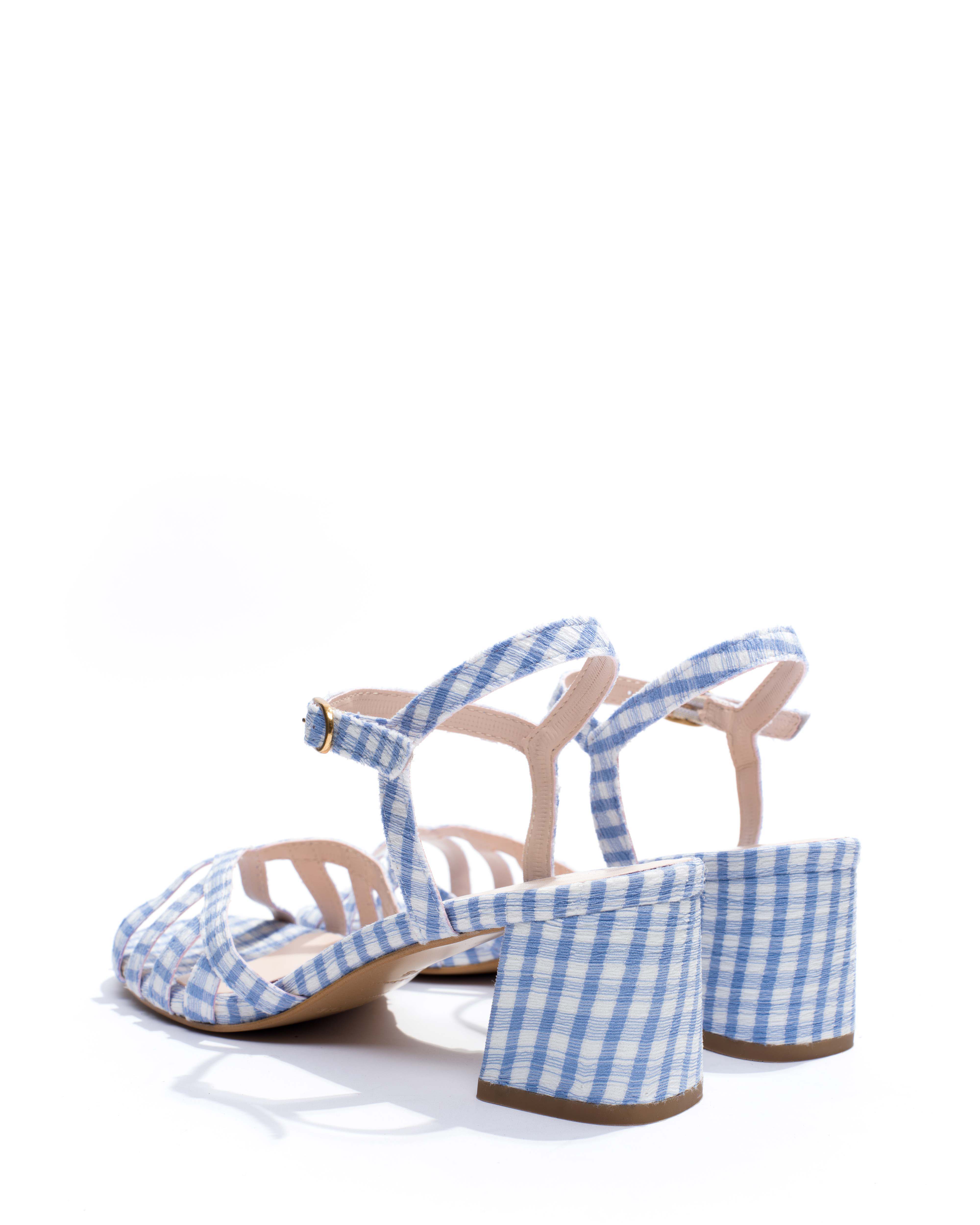 Issi 55 Pleated gingham vegan Bubble blue