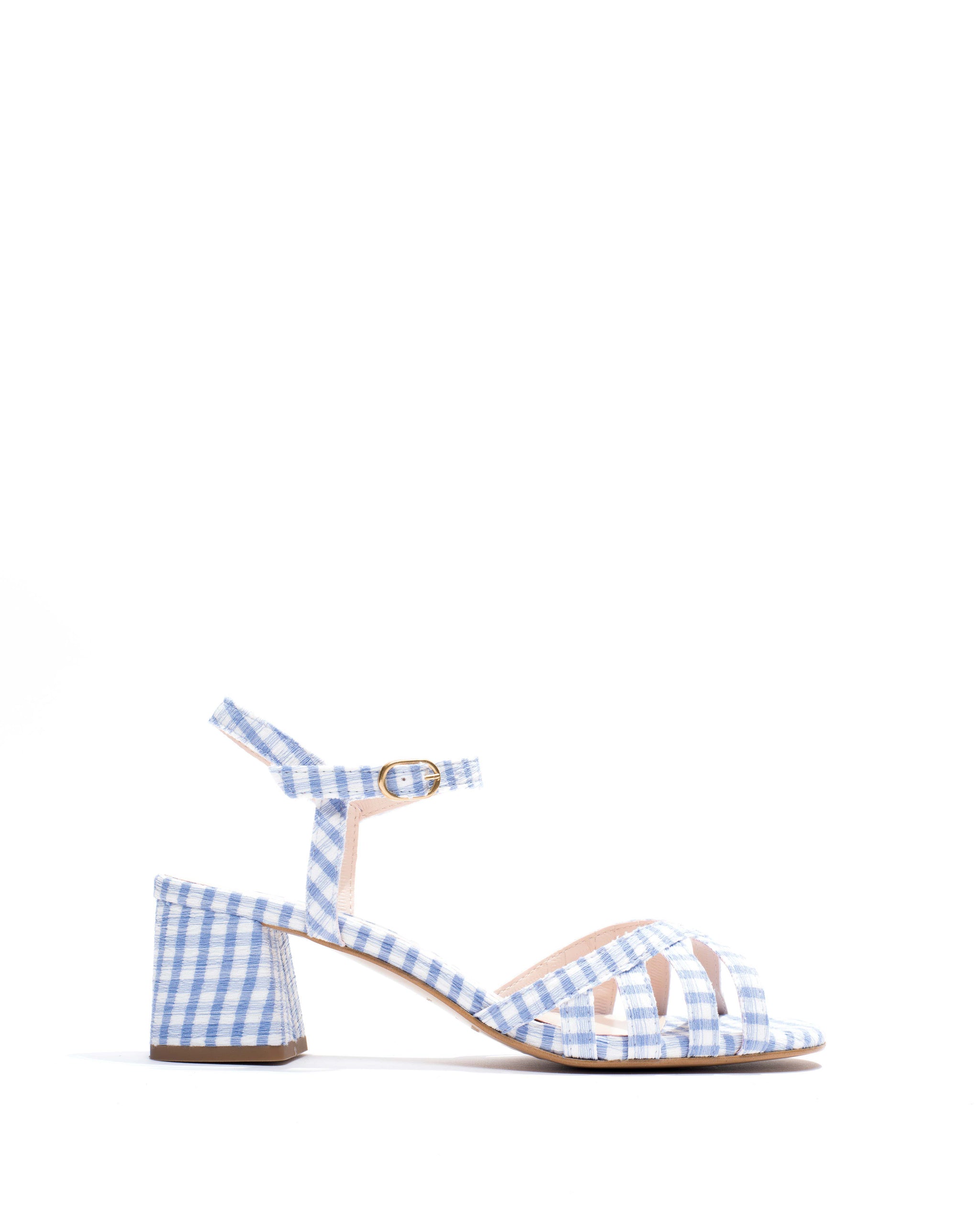 Issi 55 Pleated gingham vegan Bubble blue - Anonymous Copenhagen