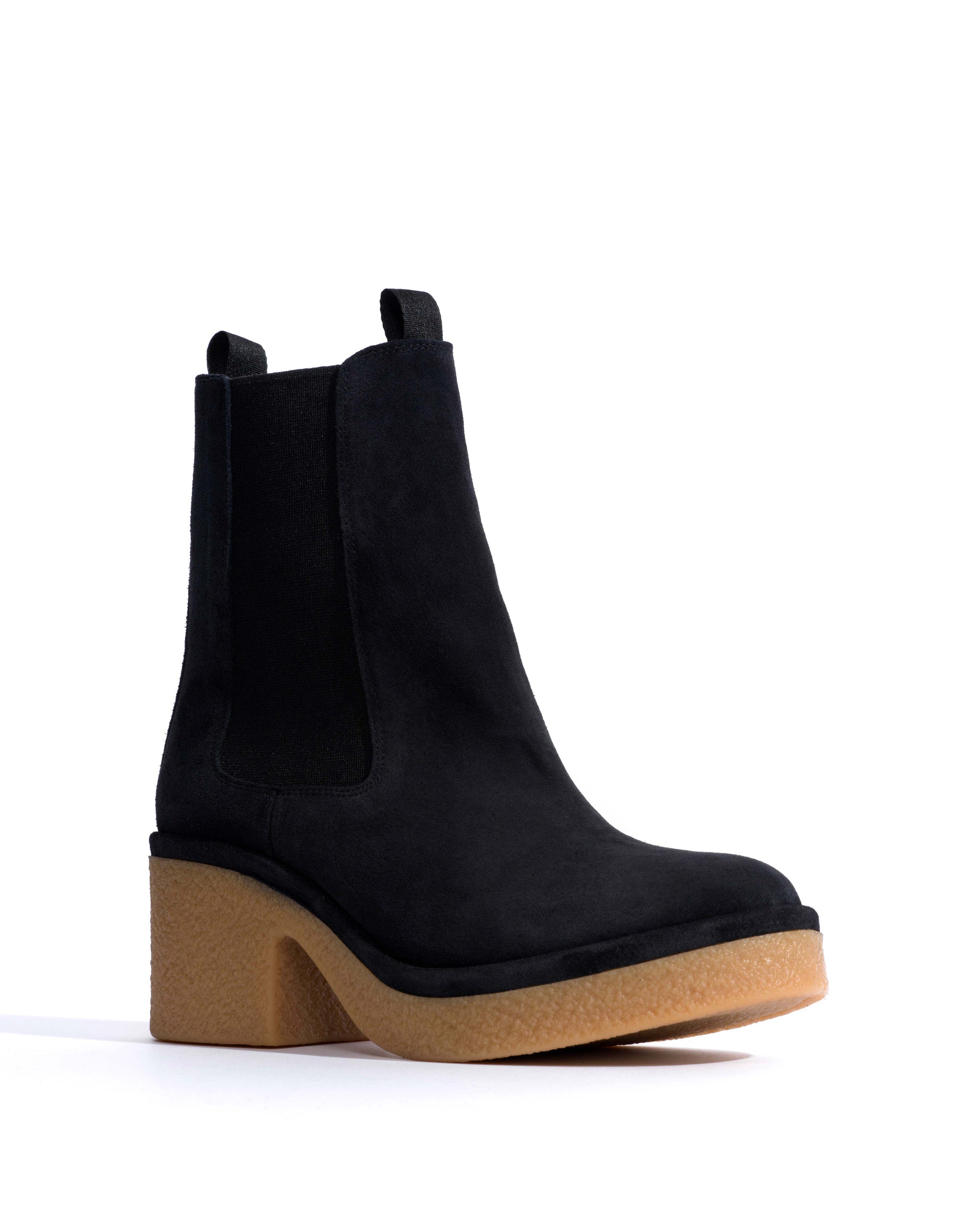 Laurell 65 platform Calf suede & sole Off black & natural -
