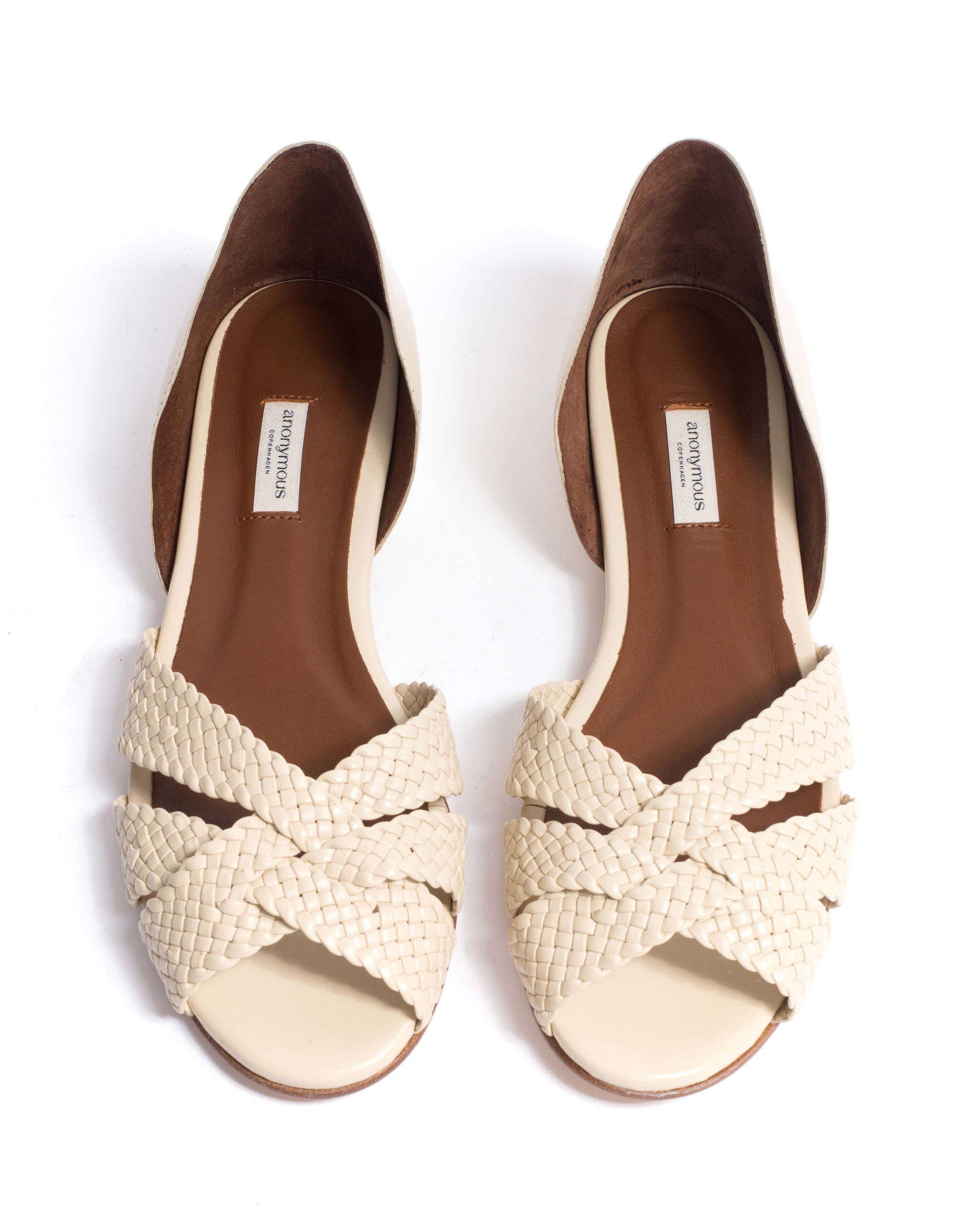 Sanni 20 hand-braided Hand-braided leather White sand - Anonymous Copenhagen Shoes