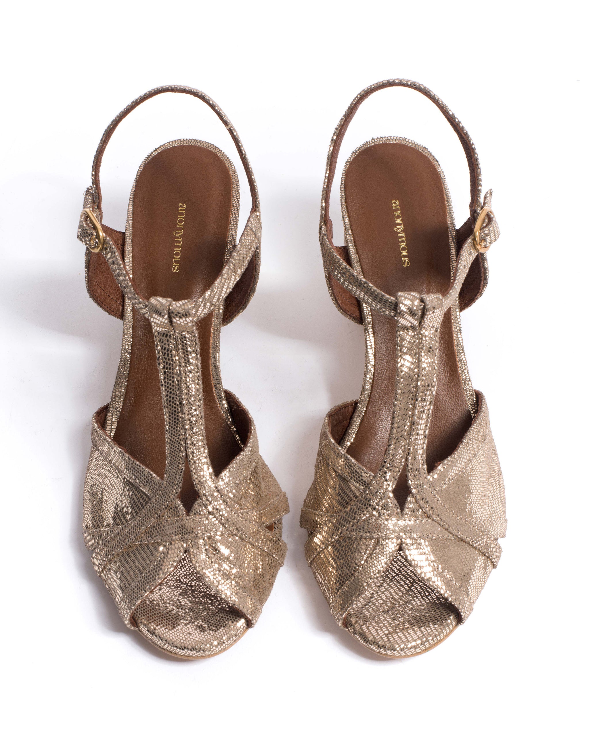 Therese 55 Lizard metallic goat Vintage champagne - Anonymous Copenhagen Shoes