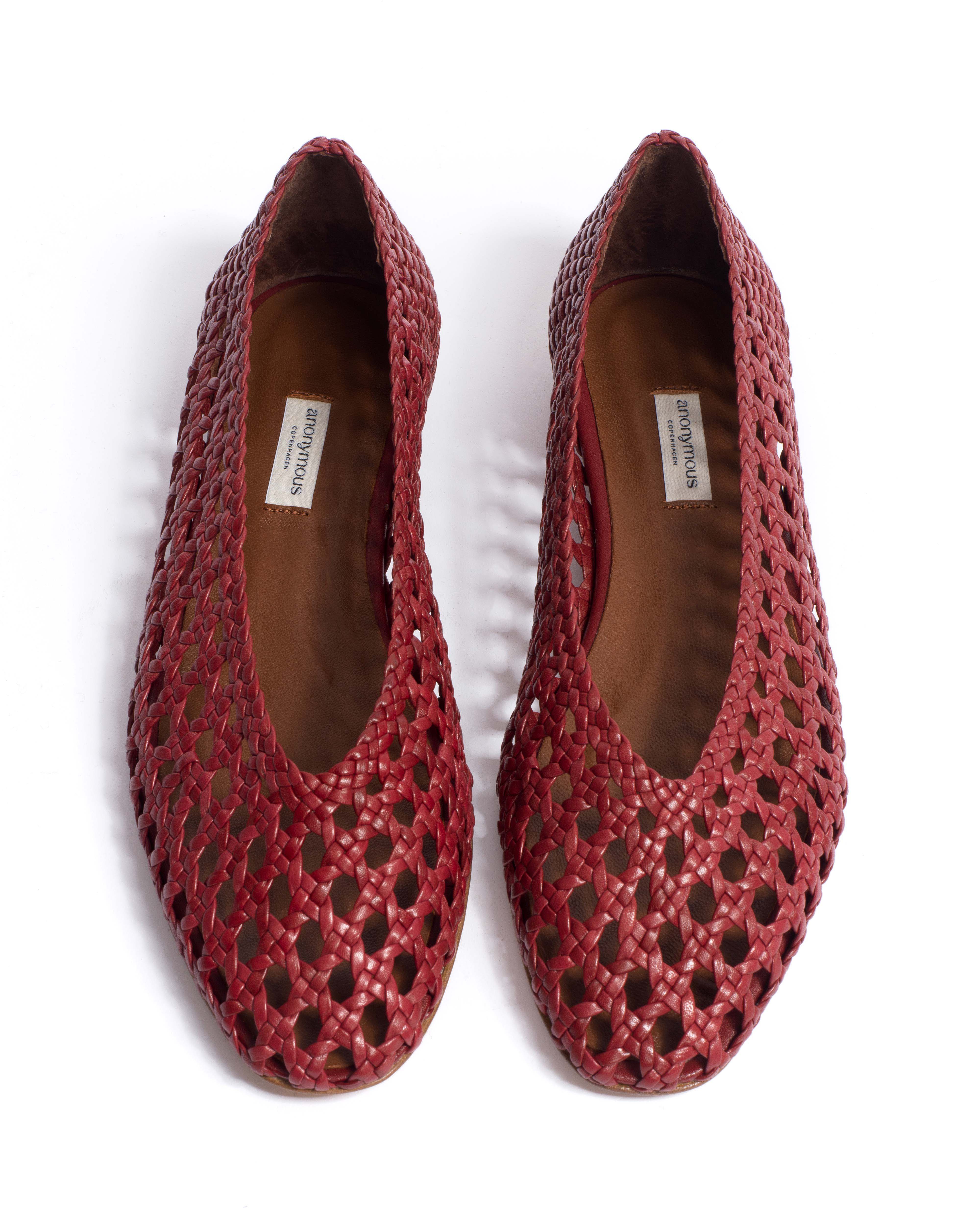 Sessi 10 hand-braided Hand-braided leather Pomegranate