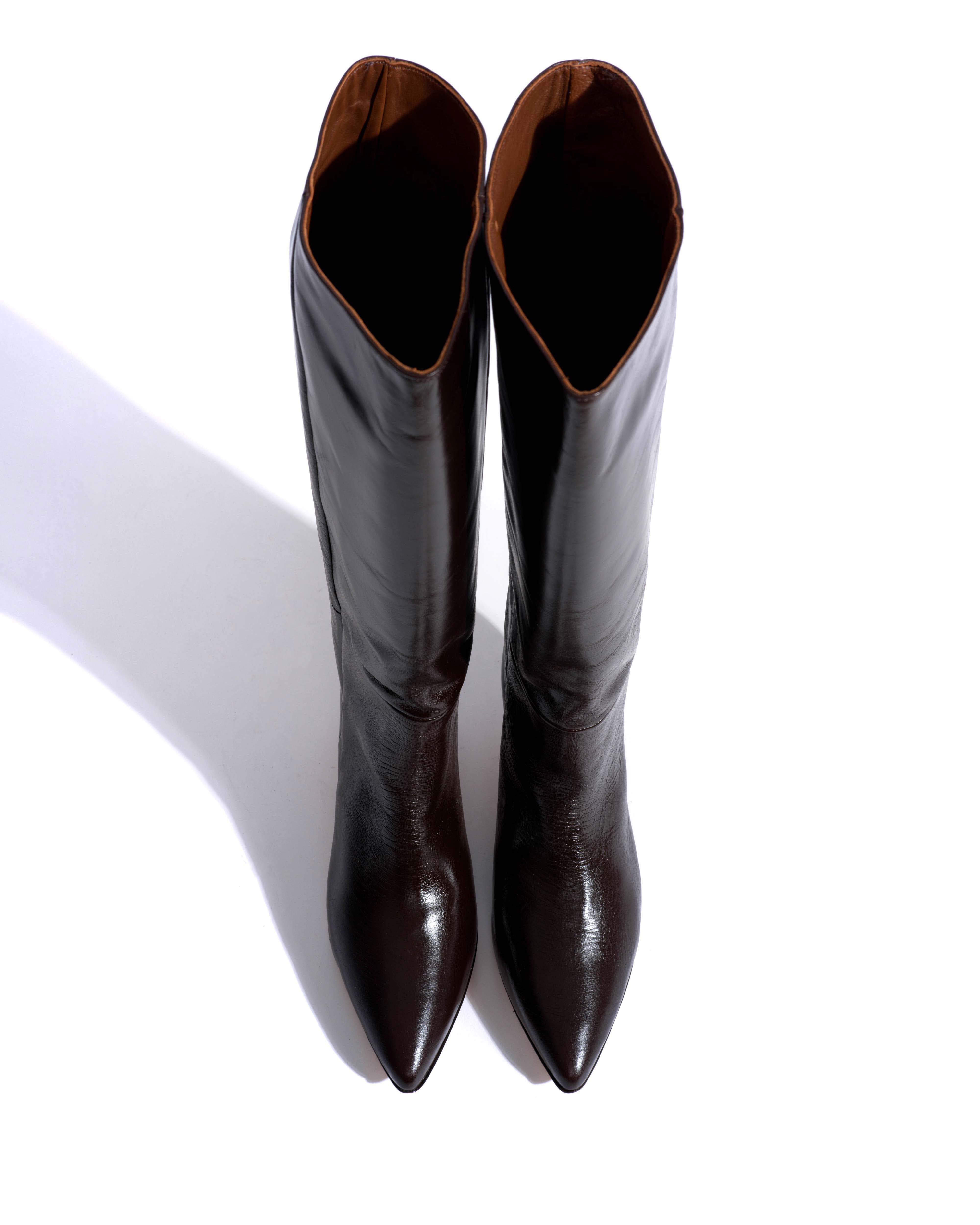 Cecilia 40 stiletto Crinkled soft calf Espresso brown