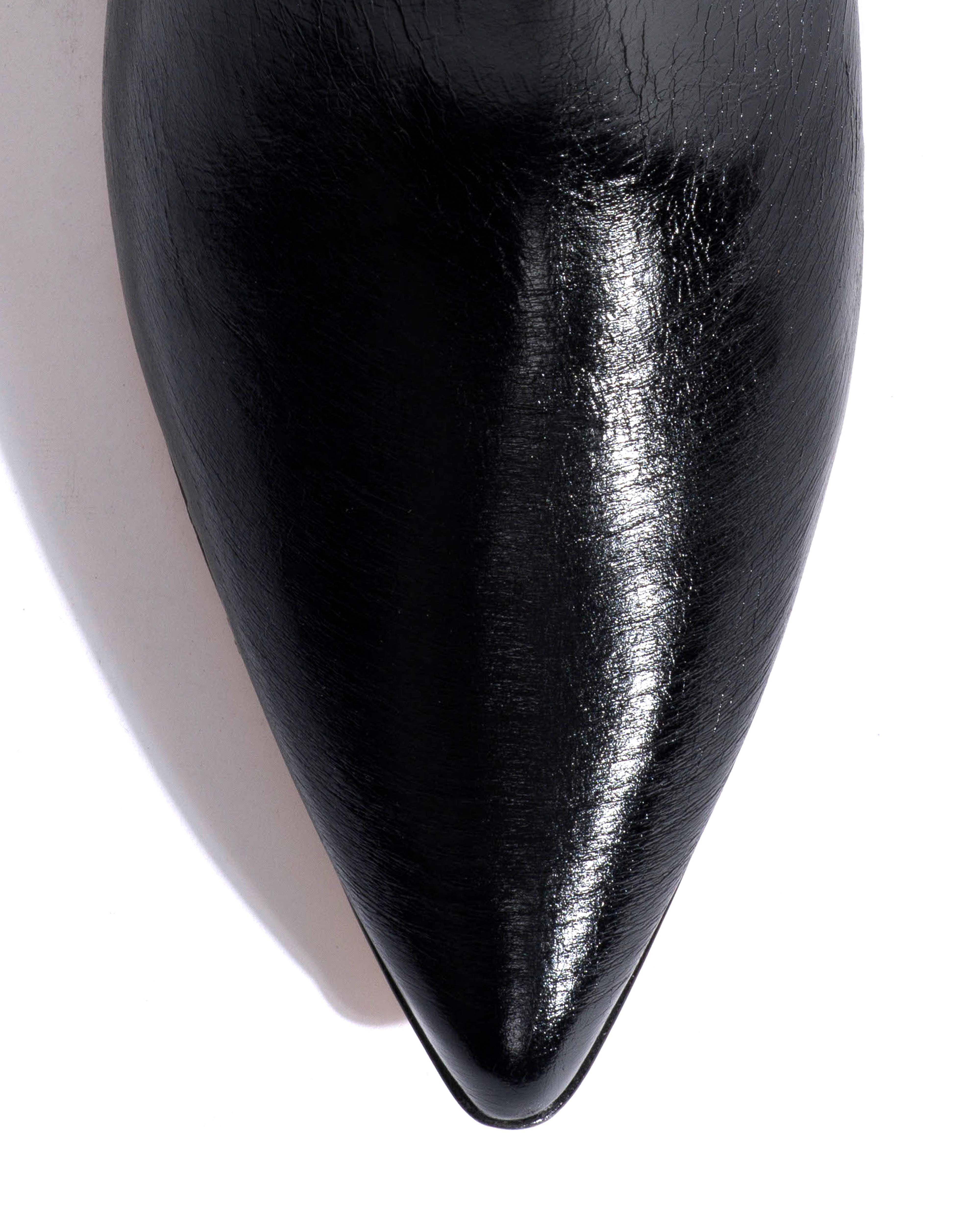 Cecilia 40 stiletto Crinkled soft calf Black