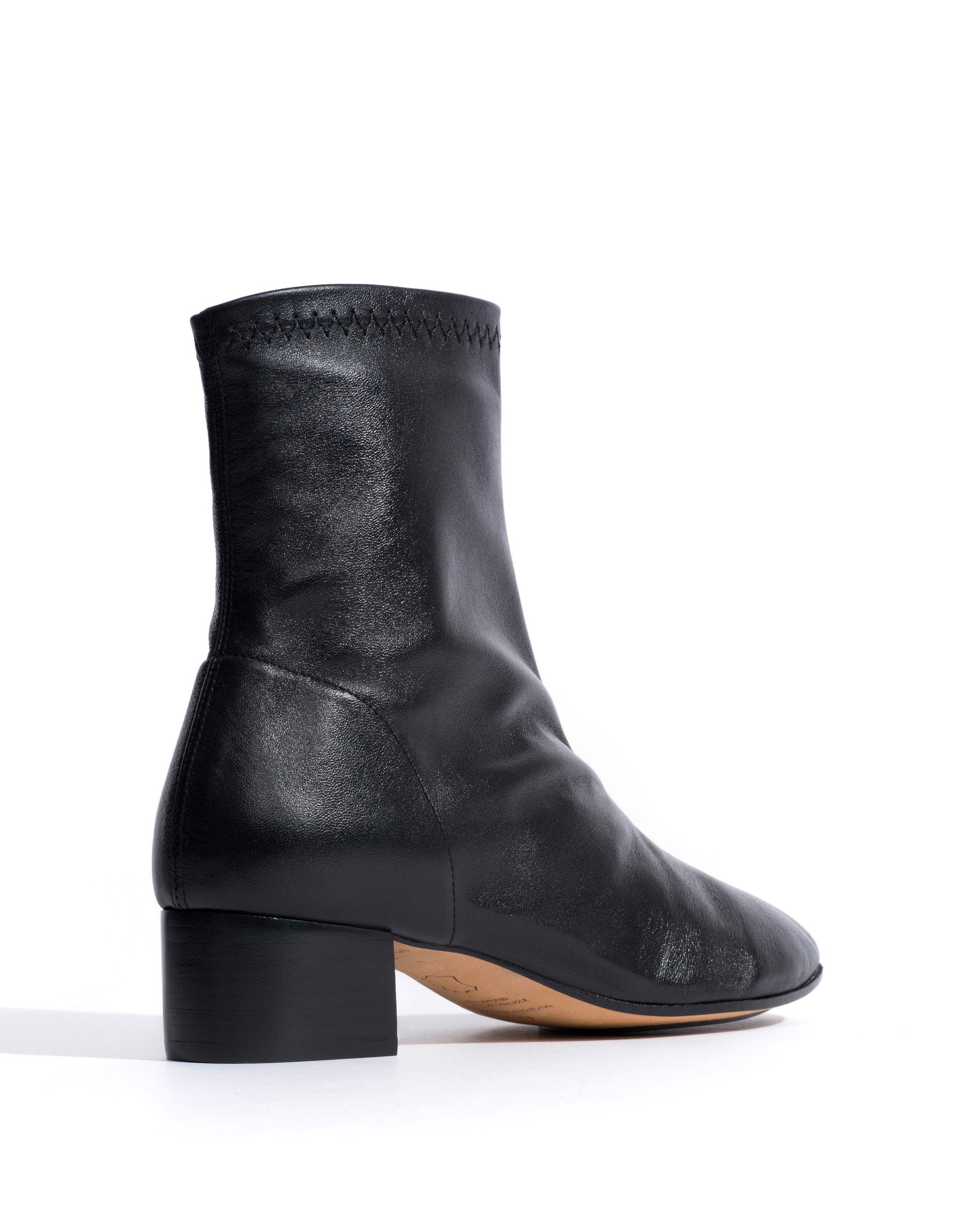 Hanny 40 stacked stretch Silky lamb Black - Anonymous Copenhagen Ankle boots