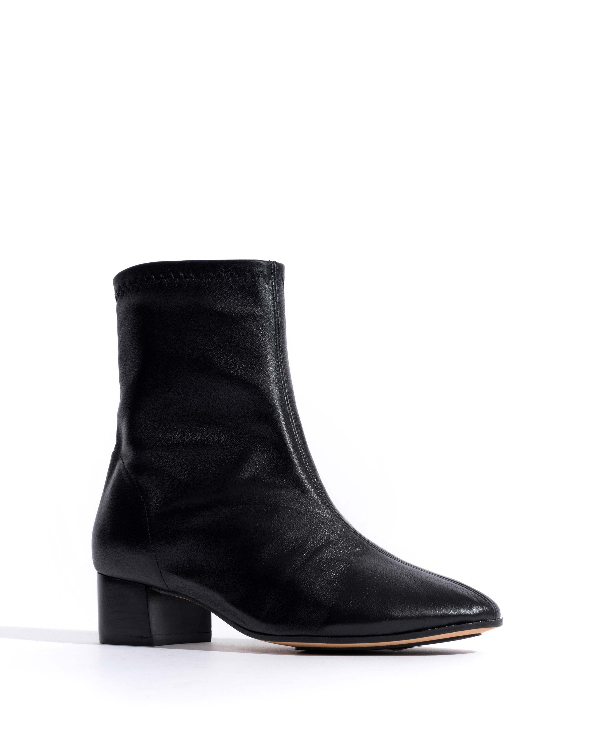 Hanny 40 stacked stretch Silky lamb Black - Anonymous Copenhagen Ankle boots