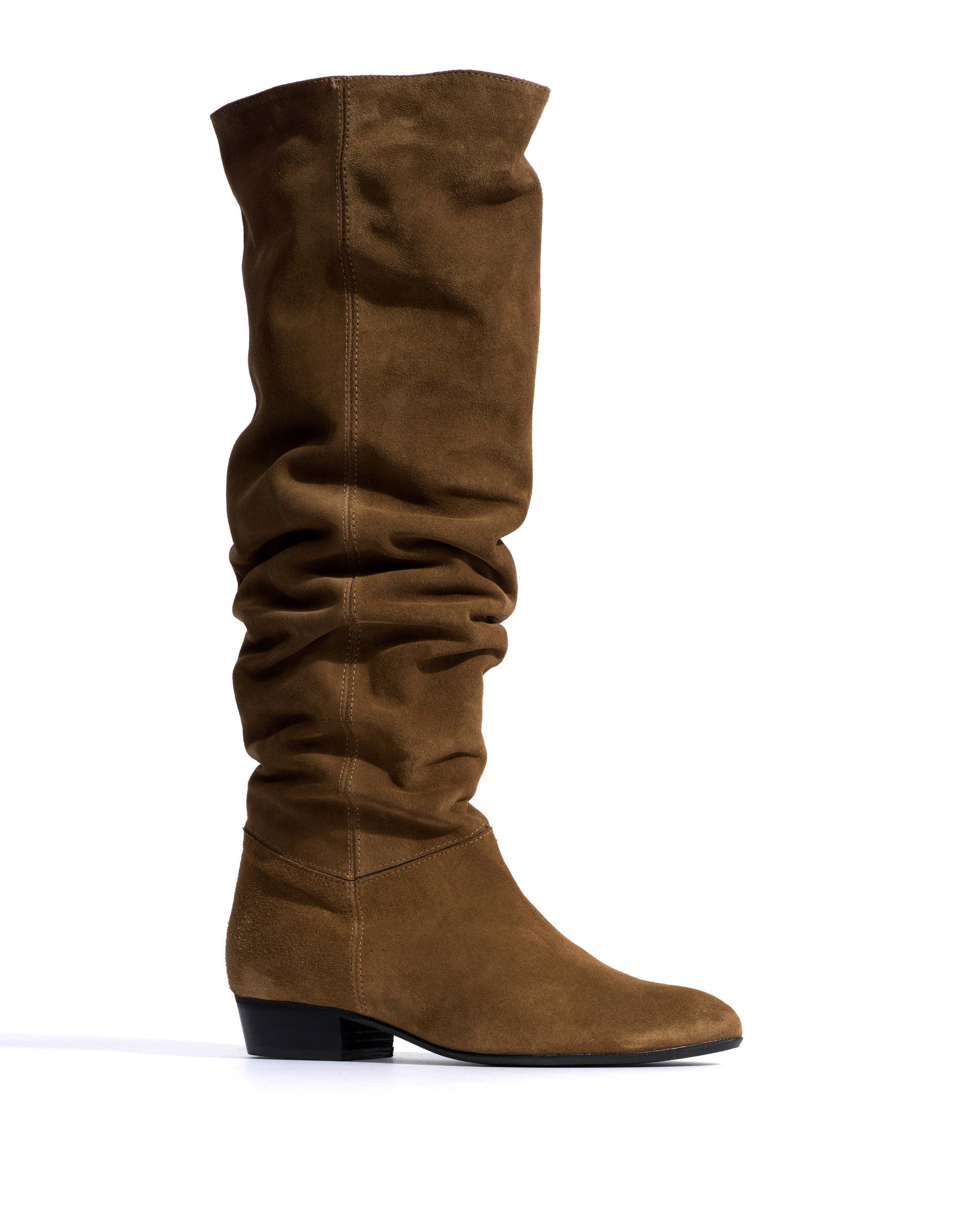 Jadah 20 Calf suede & sleek leather Cinnamon & dark taupe - Anonymous Copenhagen High shaft boots