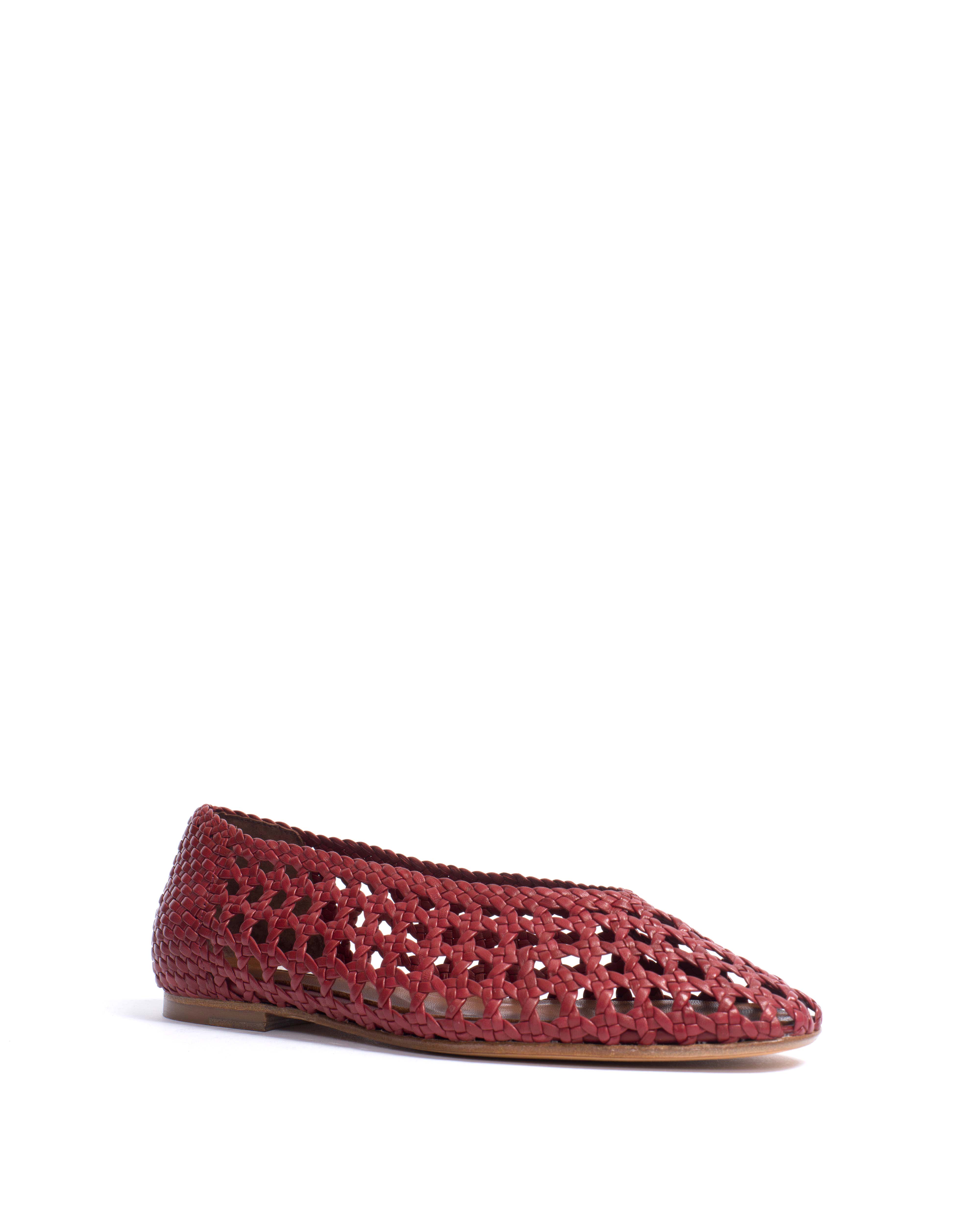 Sessi 10 hand-braided Hand-braided leather Pomegranate