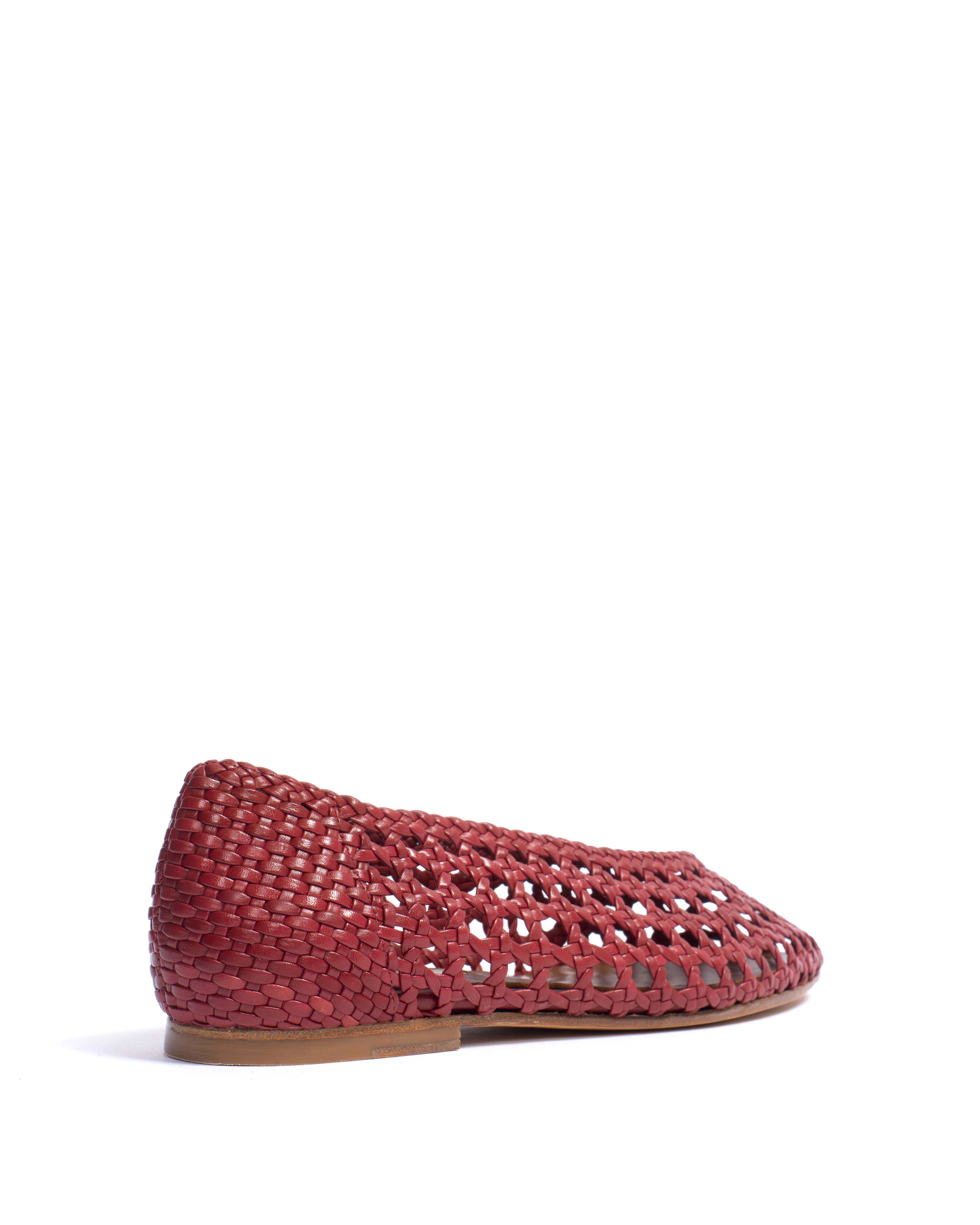 Sessi 10 hand-braided Hand-braided leather Pomegranate