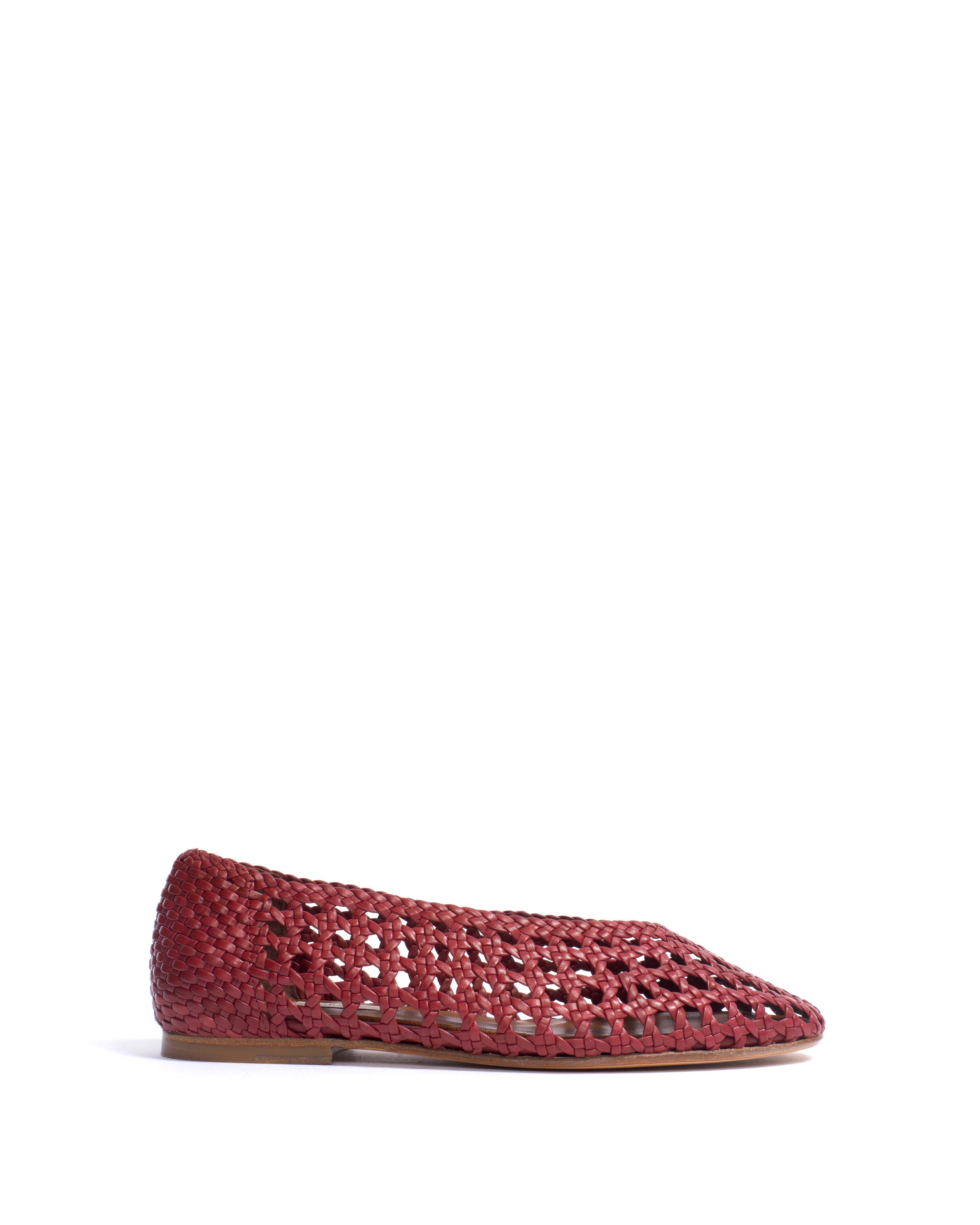 Sessi 10 hand-braided Hand-braided leather Pomegranate