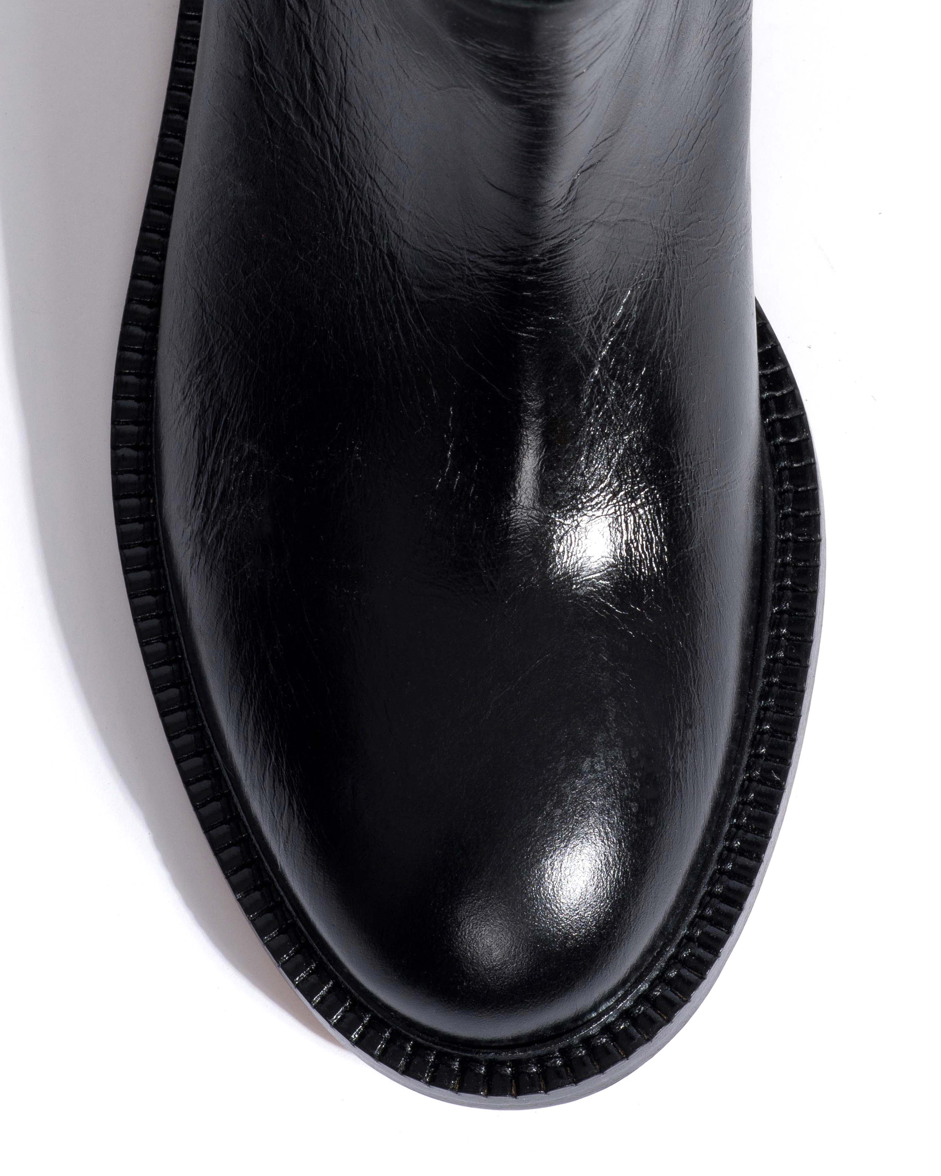 Semih Crinkled soft calf Black