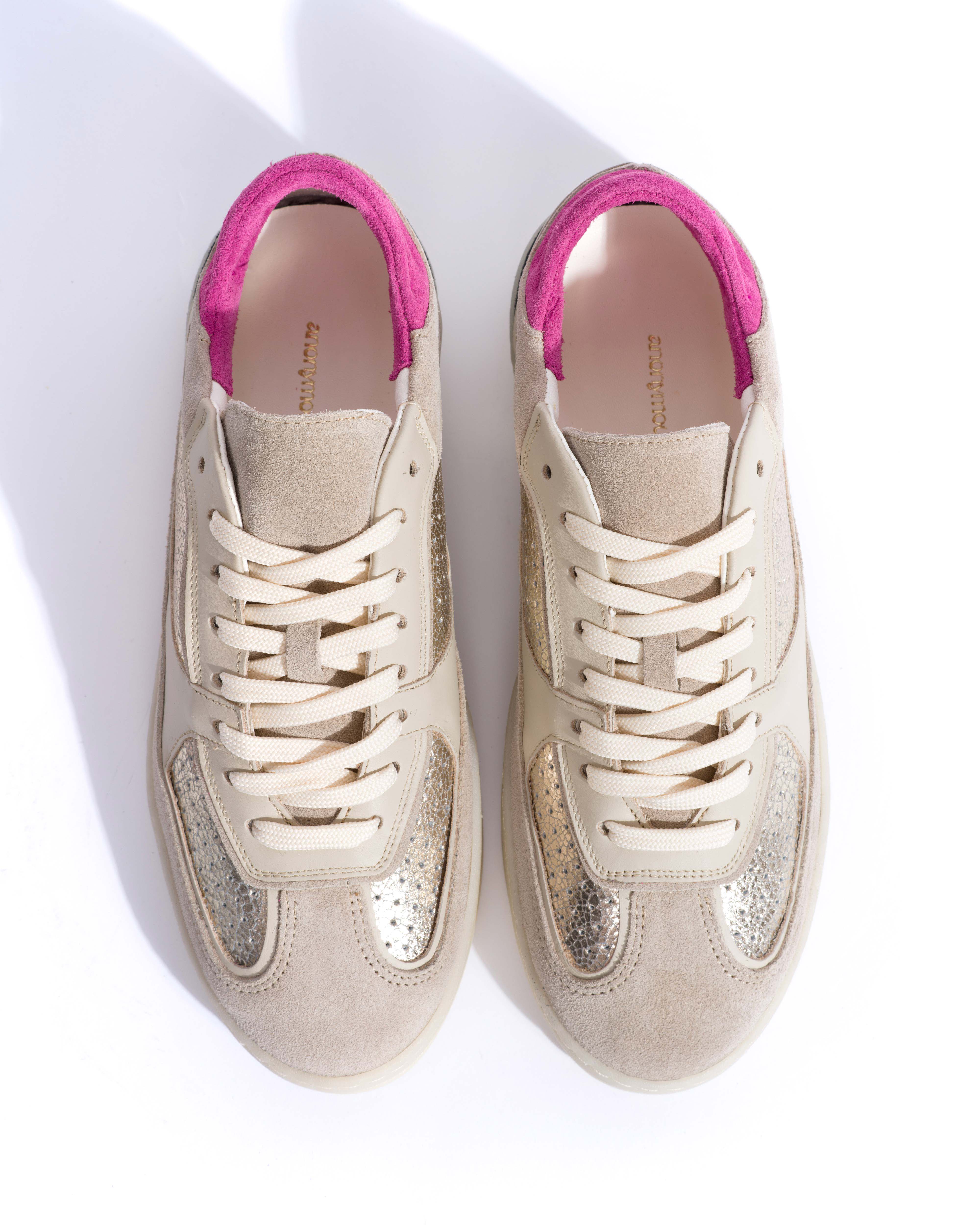 Dabbie Calf suede & mix White sand & champagne mix