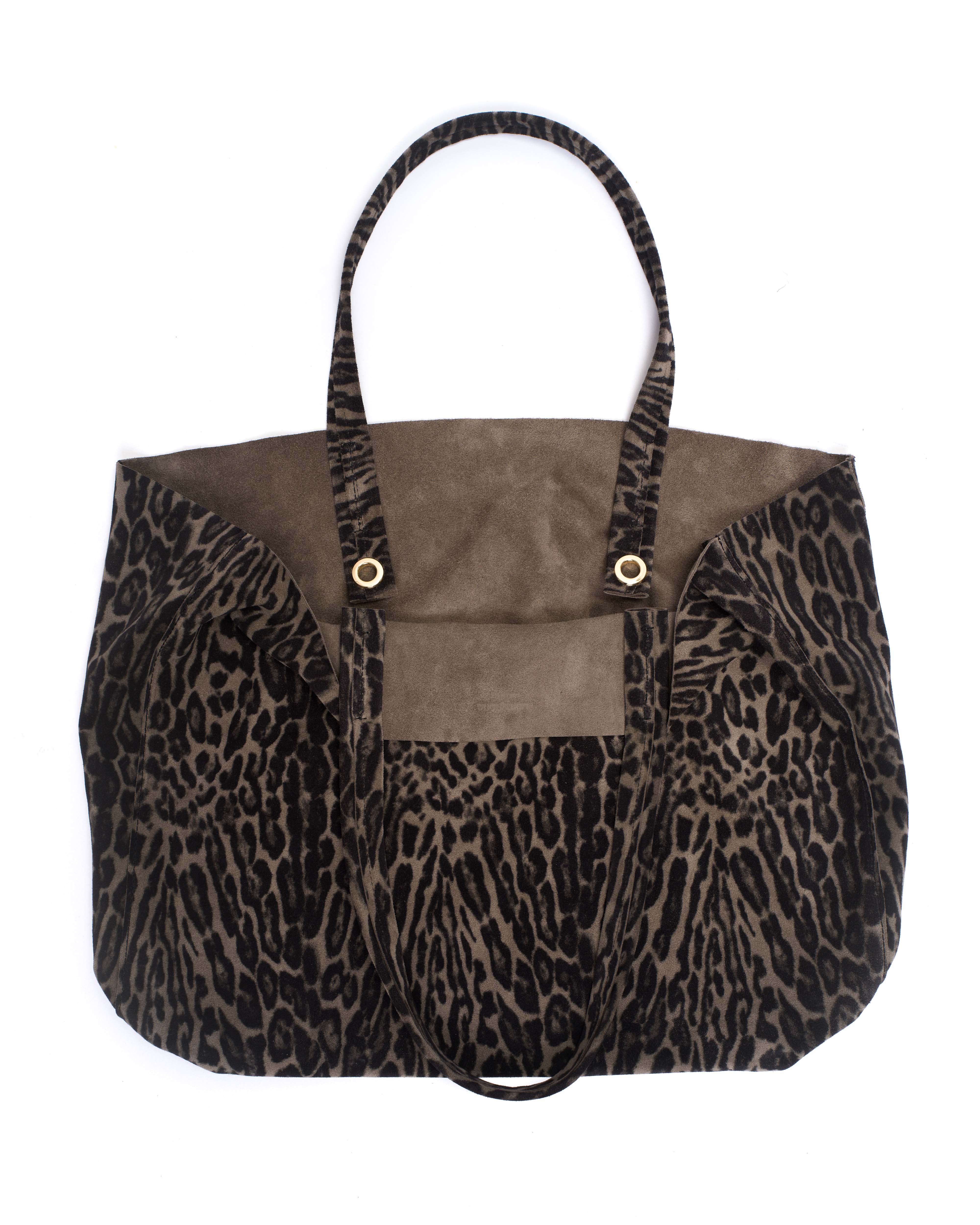 Ruba shopper Calf suede print Snow leopard