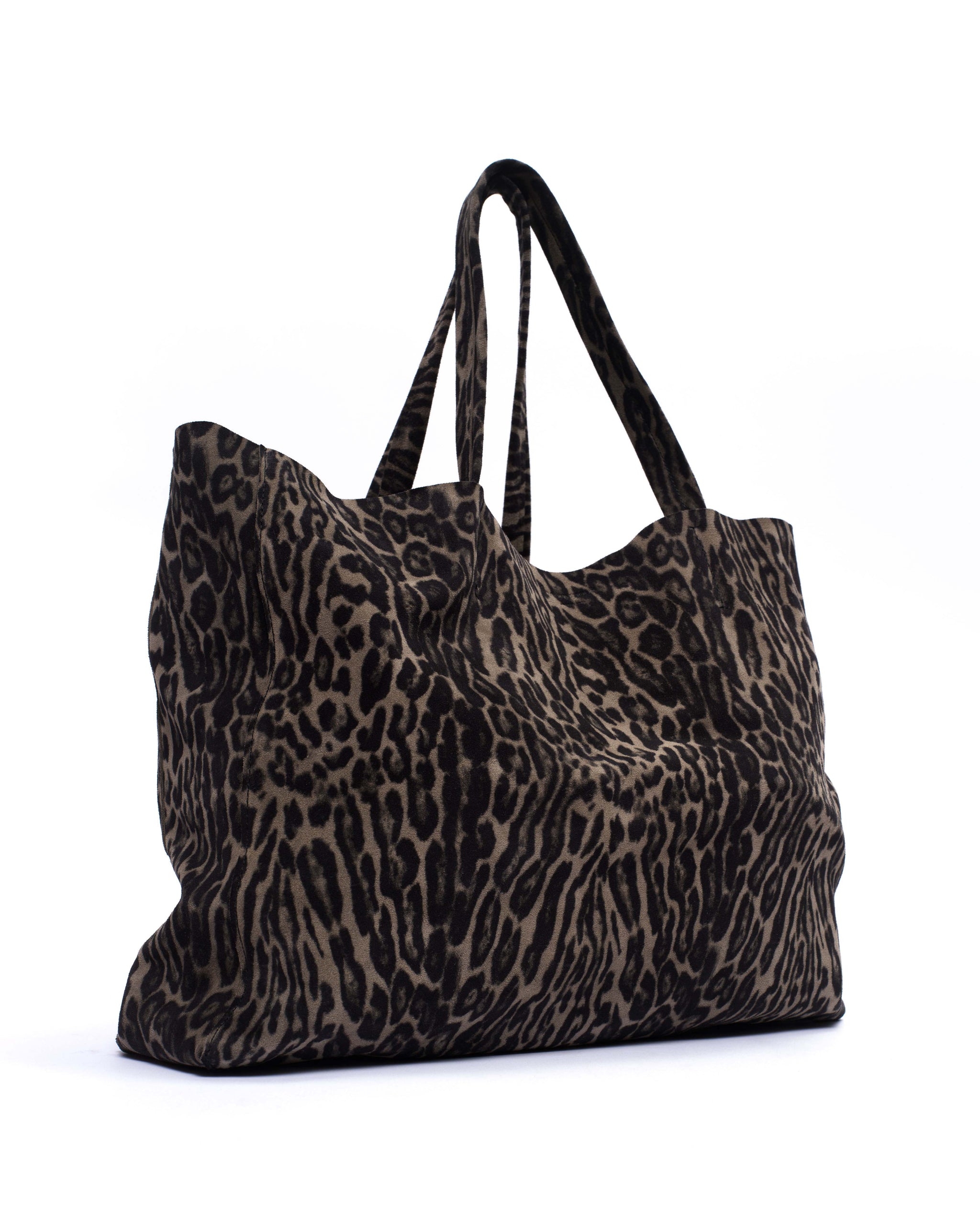 Ruba shopper Calf suede print Snow leopard - Anonymous Copenhagen