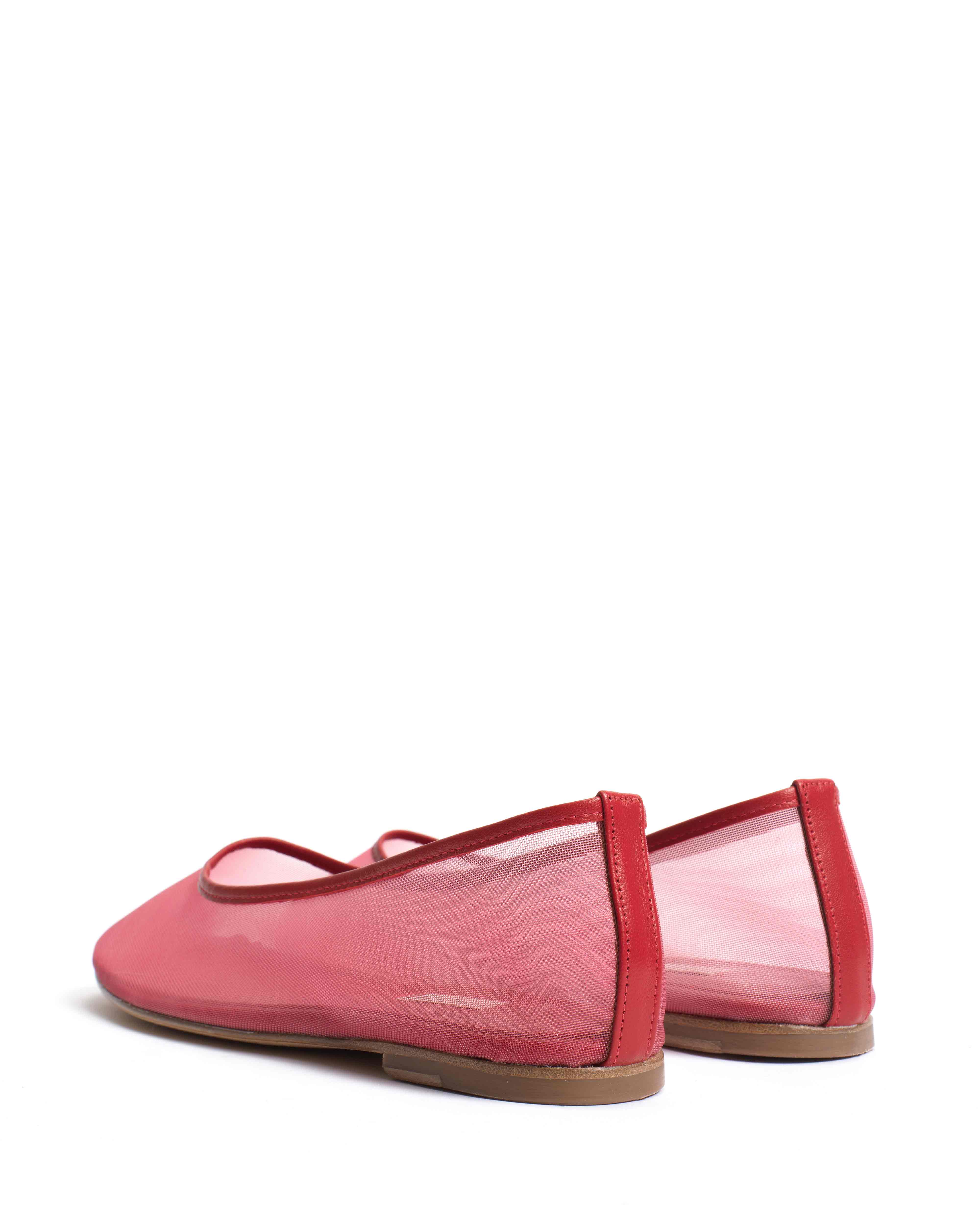 Sacha mesh Shiny lamb & mesh Ruby red