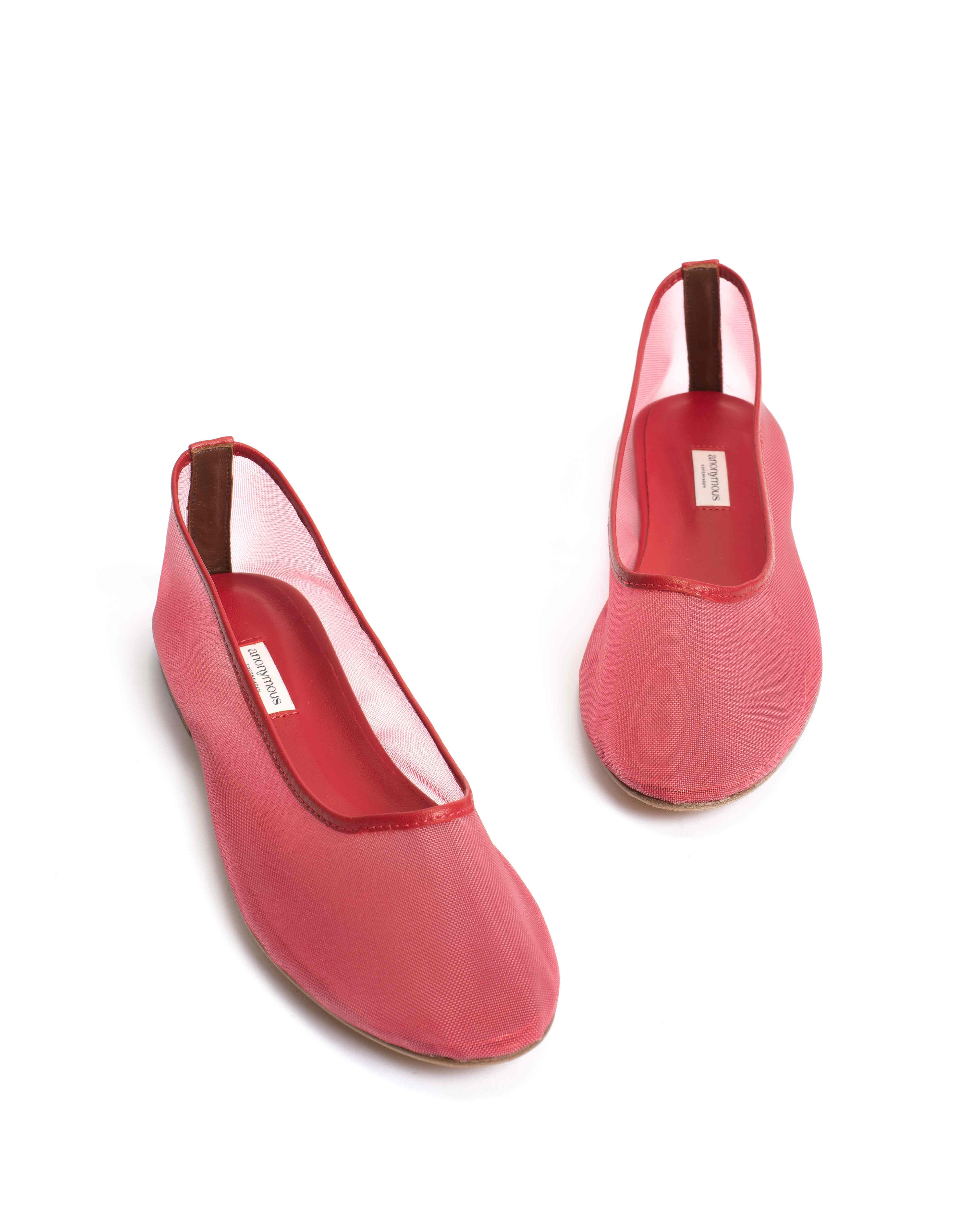 Sacha mesh Shiny lamb & mesh Ruby red