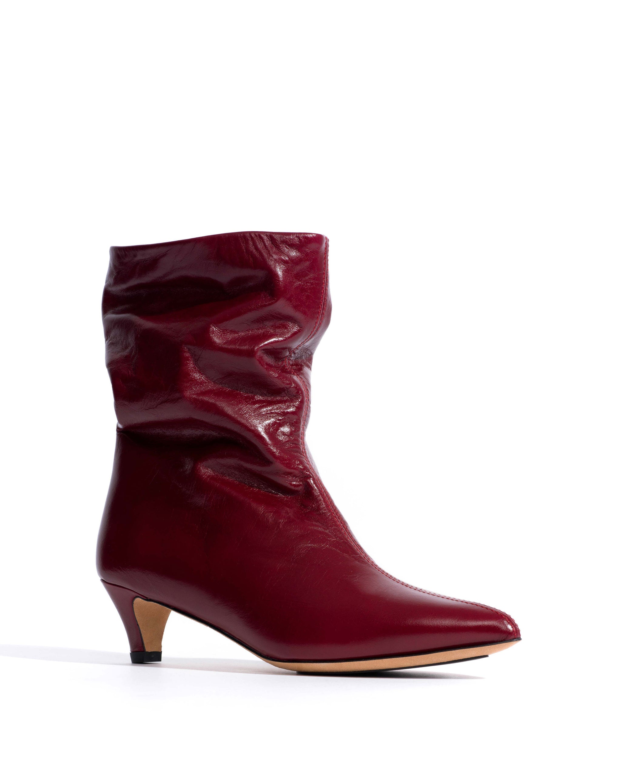 Sweeney 40 stiletto Crinkled soft calf Pomegranate - Anonymous Copenhagen Ankle boots
