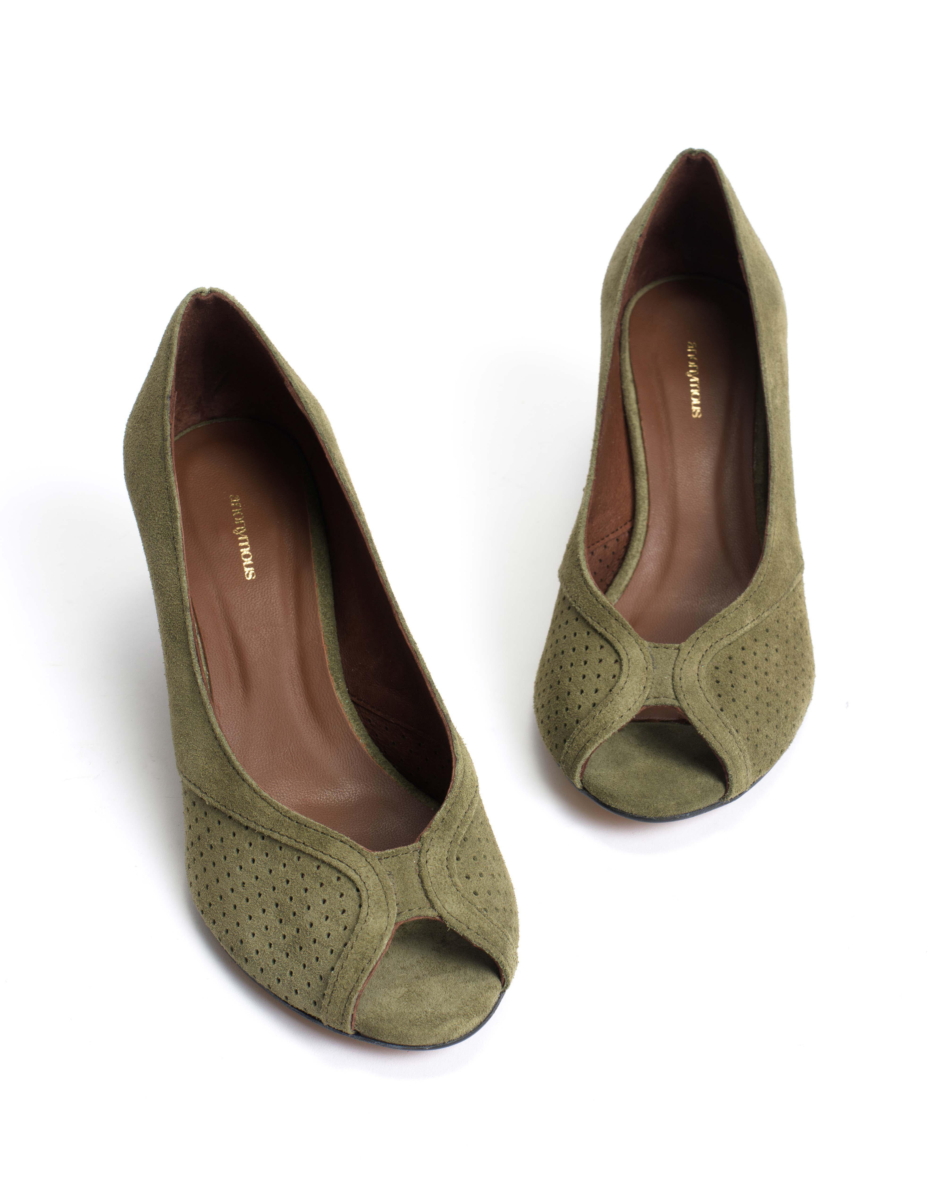 Tiffany triangle Calf suede Olive green
