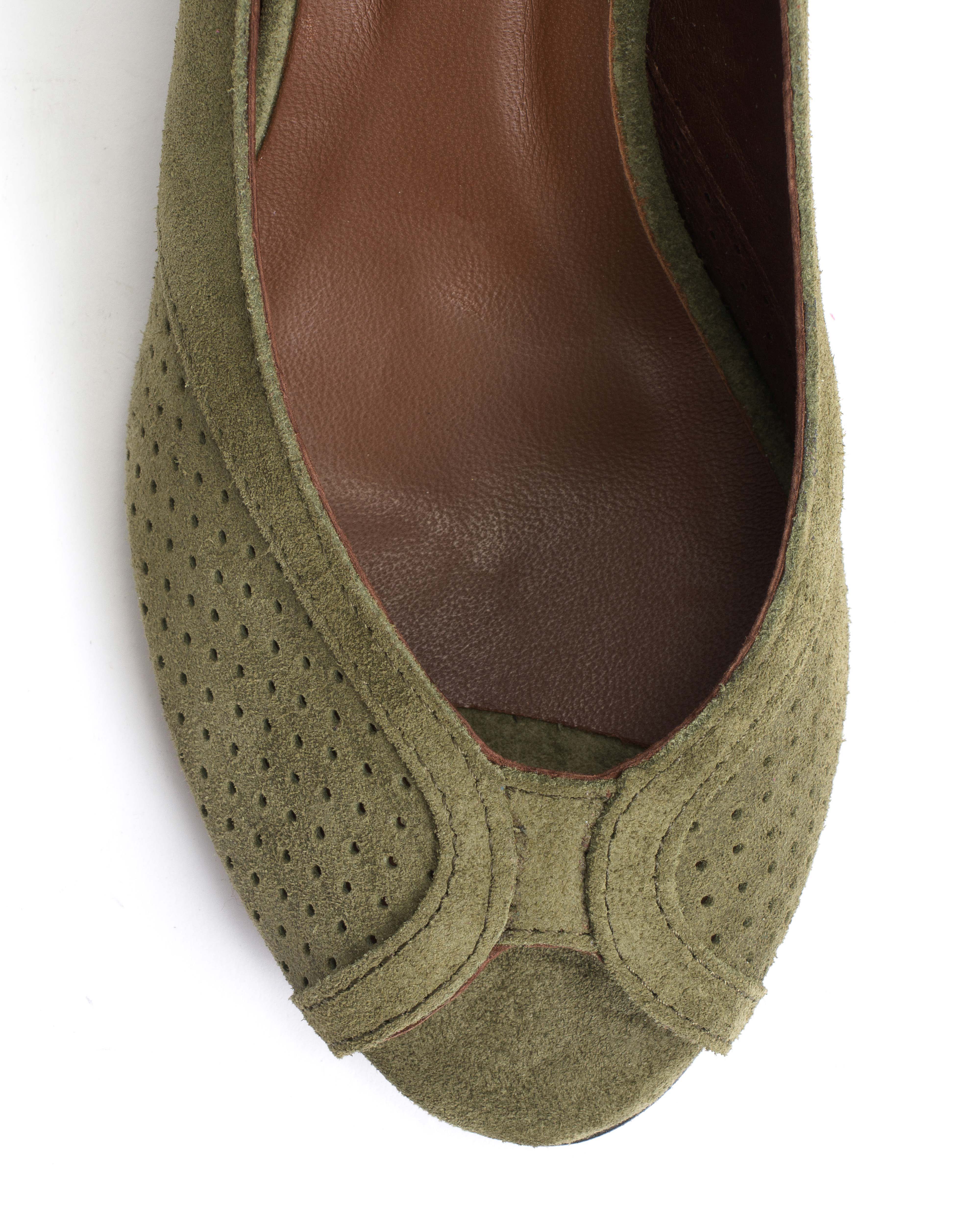 Tiffany triangle Calf suede Olive green