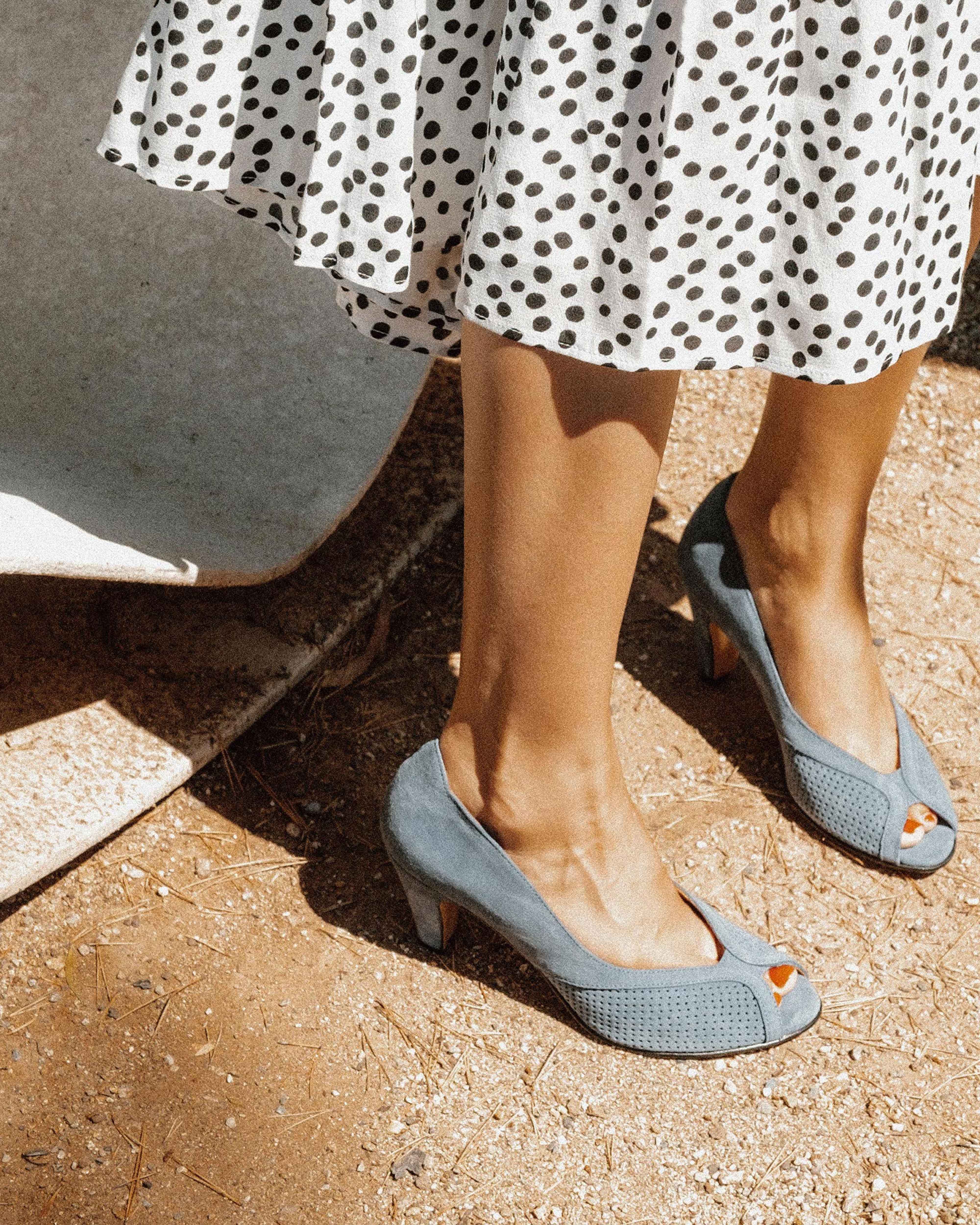 Alania Calf Suede Denim Blue