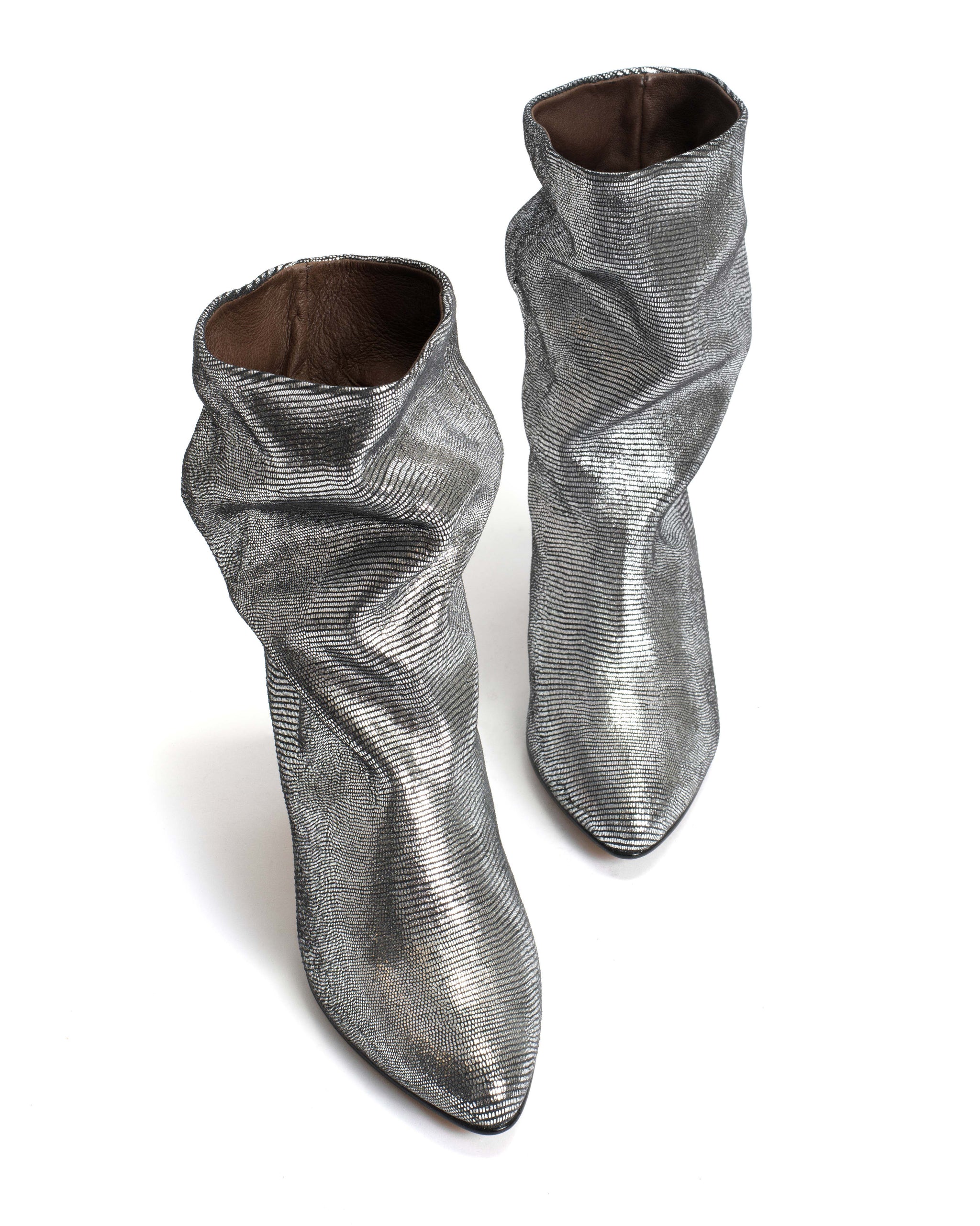 Vully 50 stiletto Lizard metallic goat Platinum - Anonymous Copenhagen