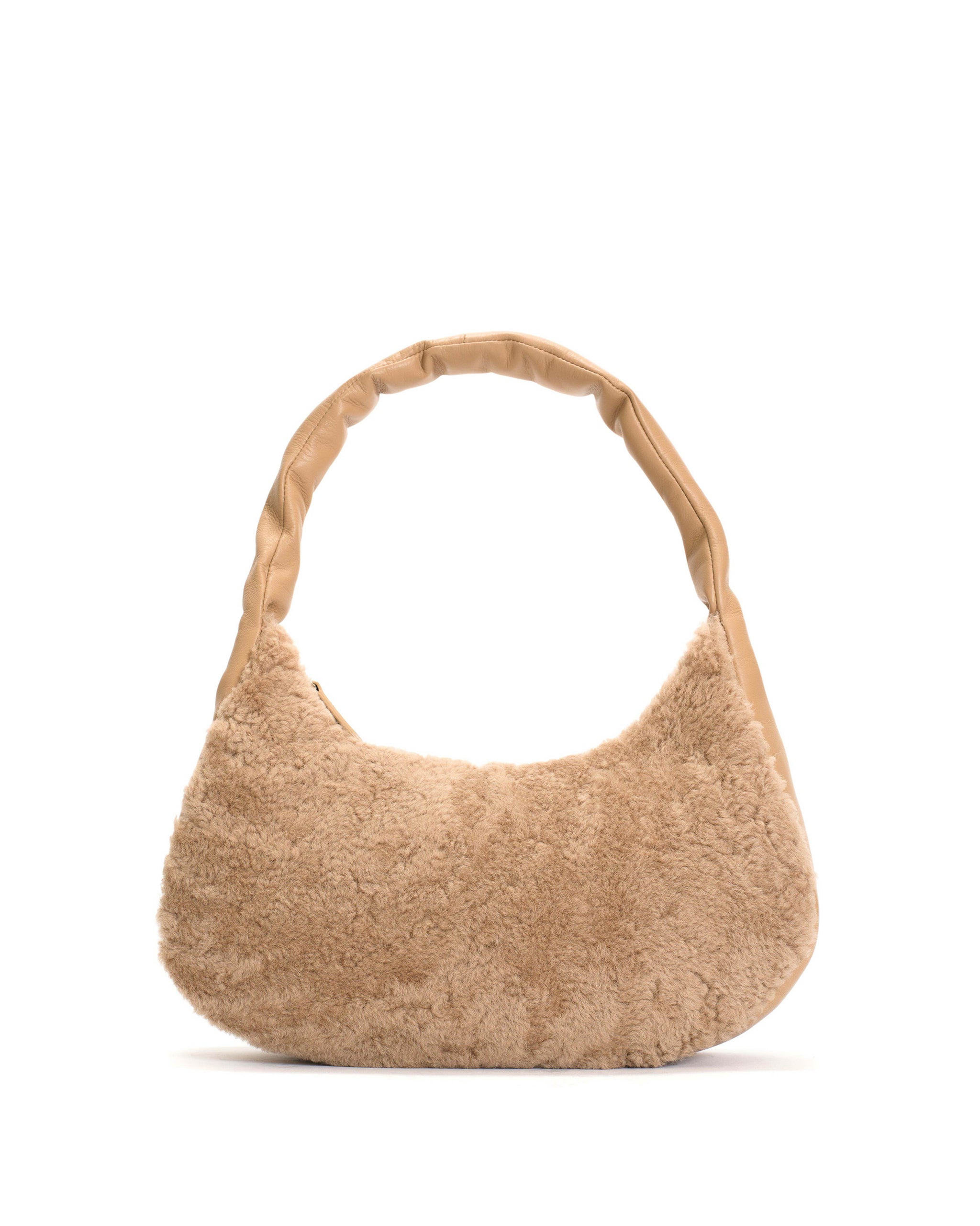 Shane Grand pillow bag Shearling & Shiny lamb Desert sand - Anonymous Copenhagen