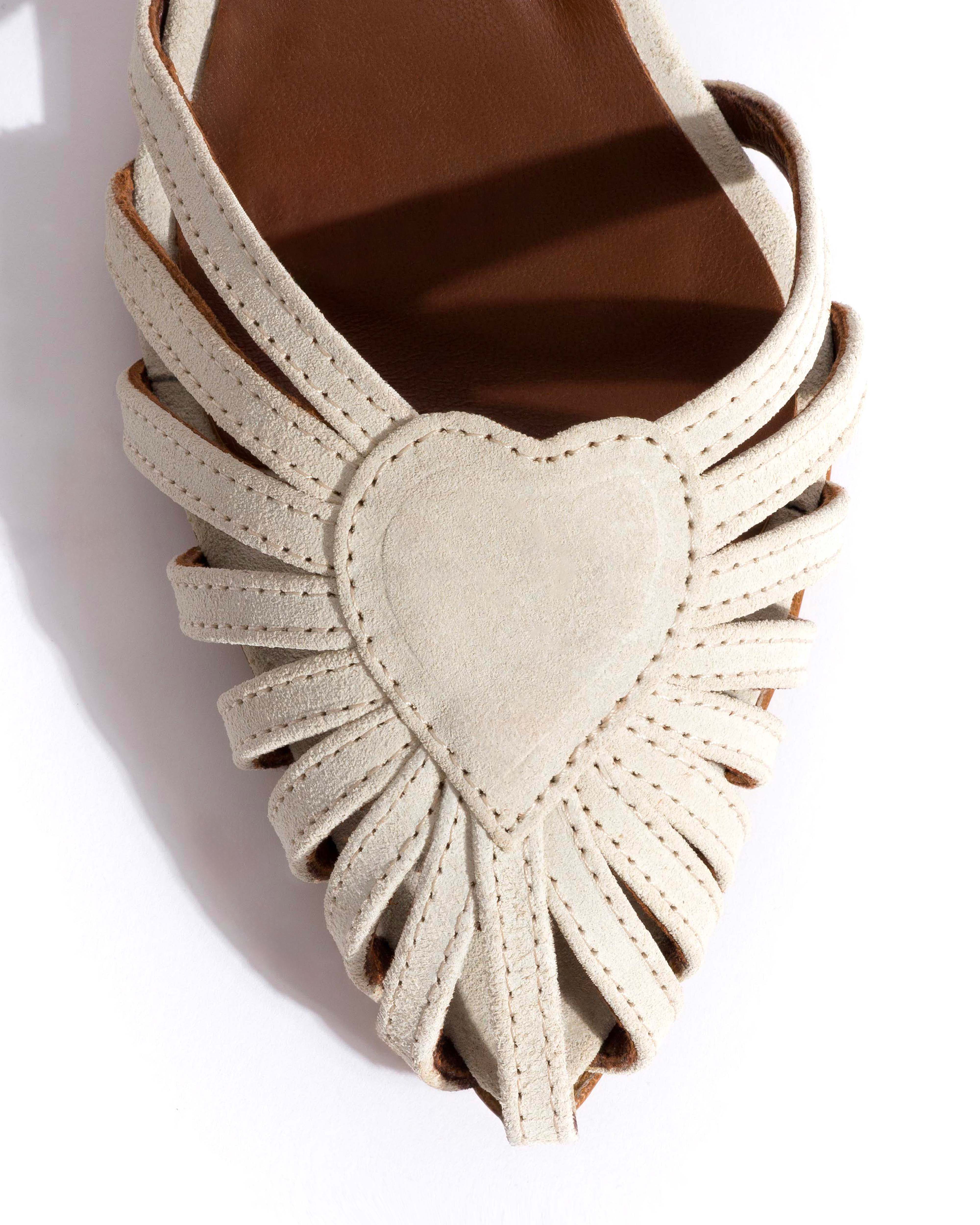 Keesha 55 Calf suede Antique white