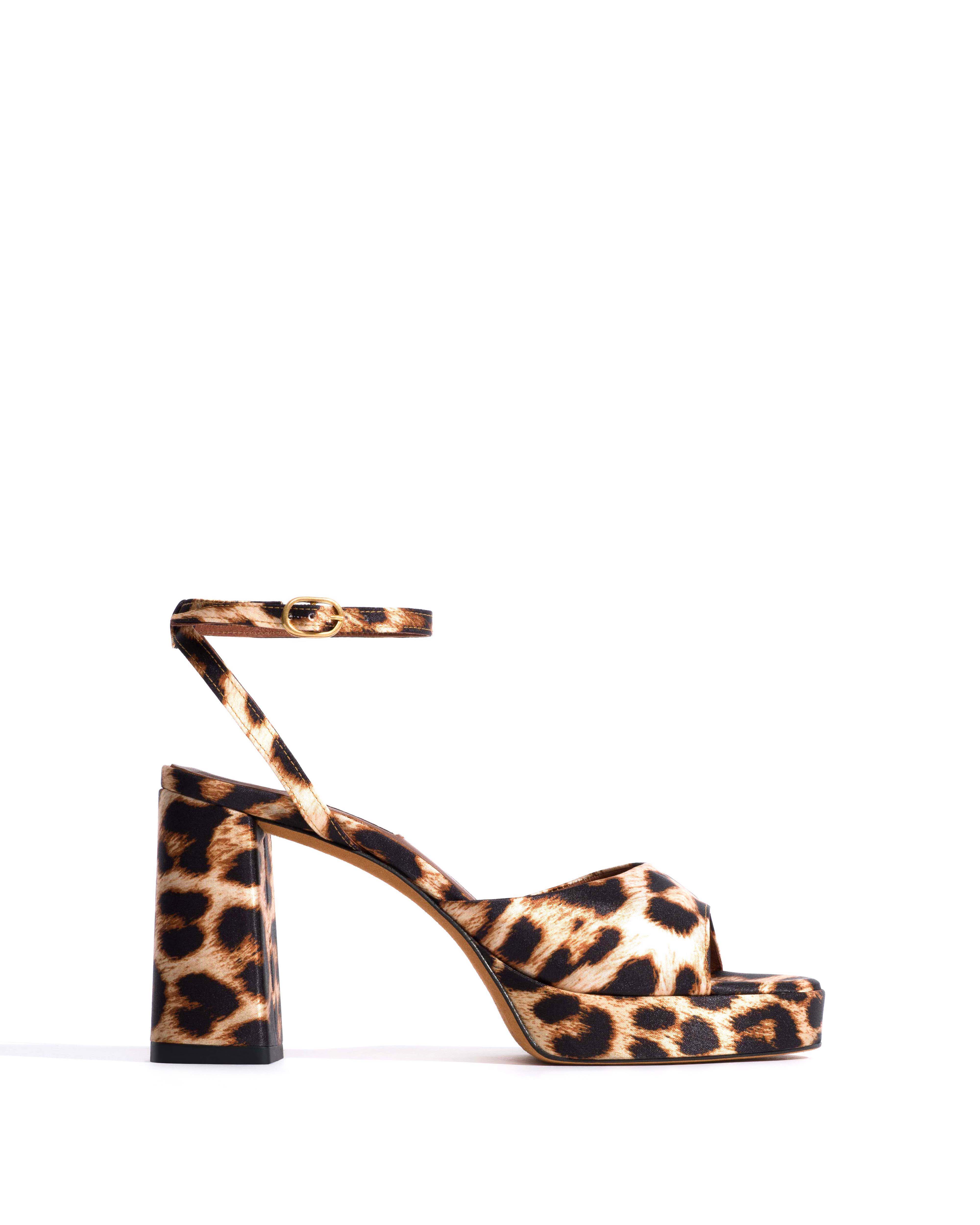 Jolie 85 platform Satin print Leopard