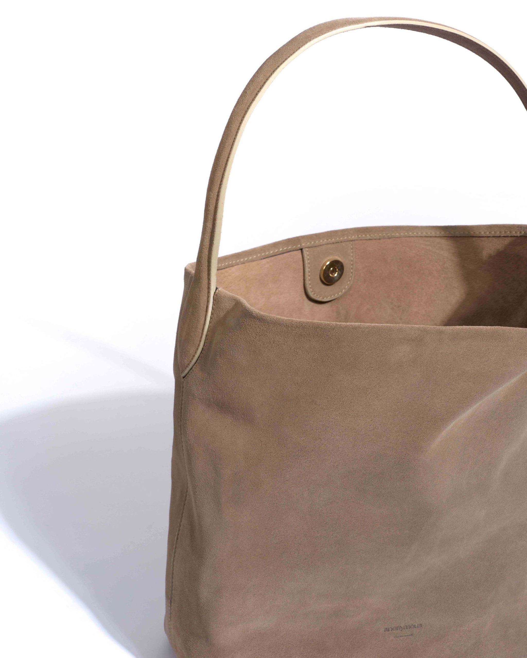 Versa slouchy everyday bag Calf suede Mushroom - Anonymous Copenhagen Bags