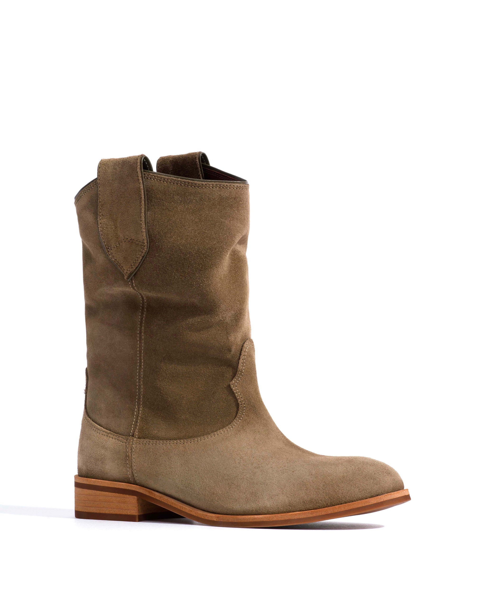 Claudia Calf suede Dried olive