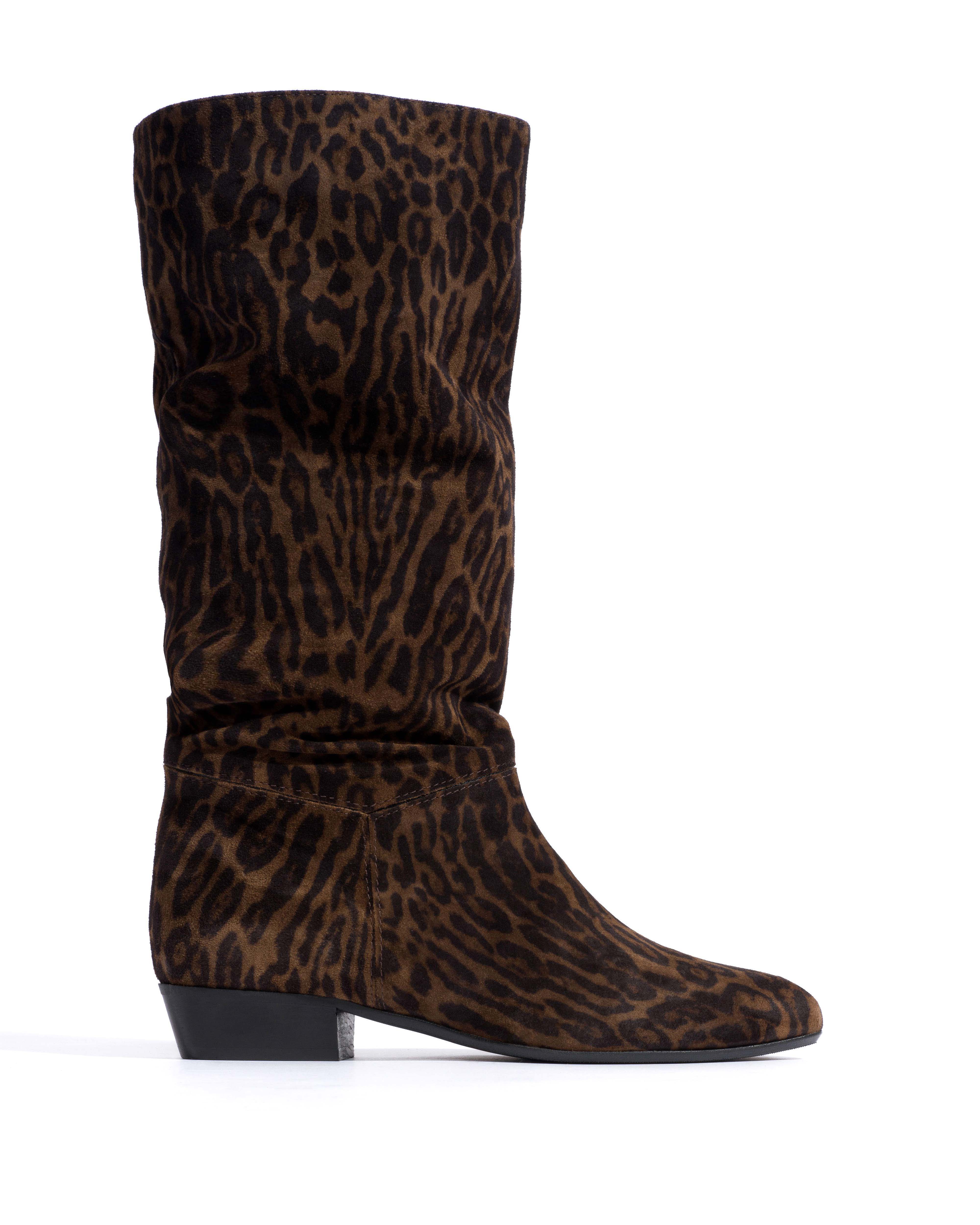 Jasmina 20 Calf suede print & sleek leather Jaguar & black
